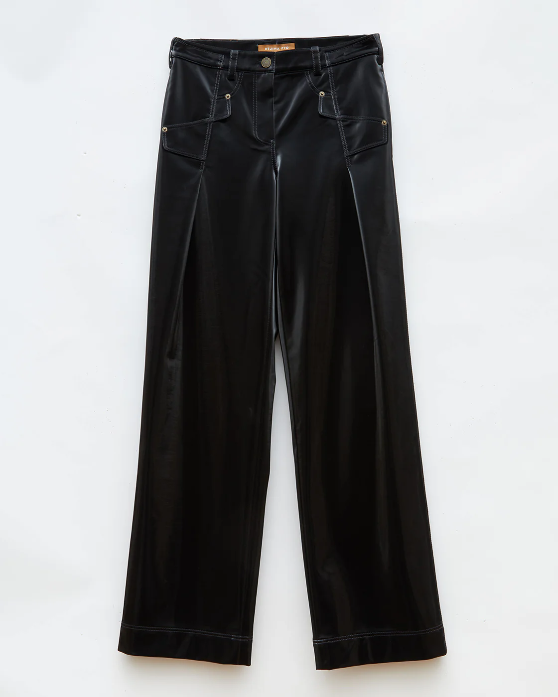Aaron Trousers Faux Leather Black - Image 7