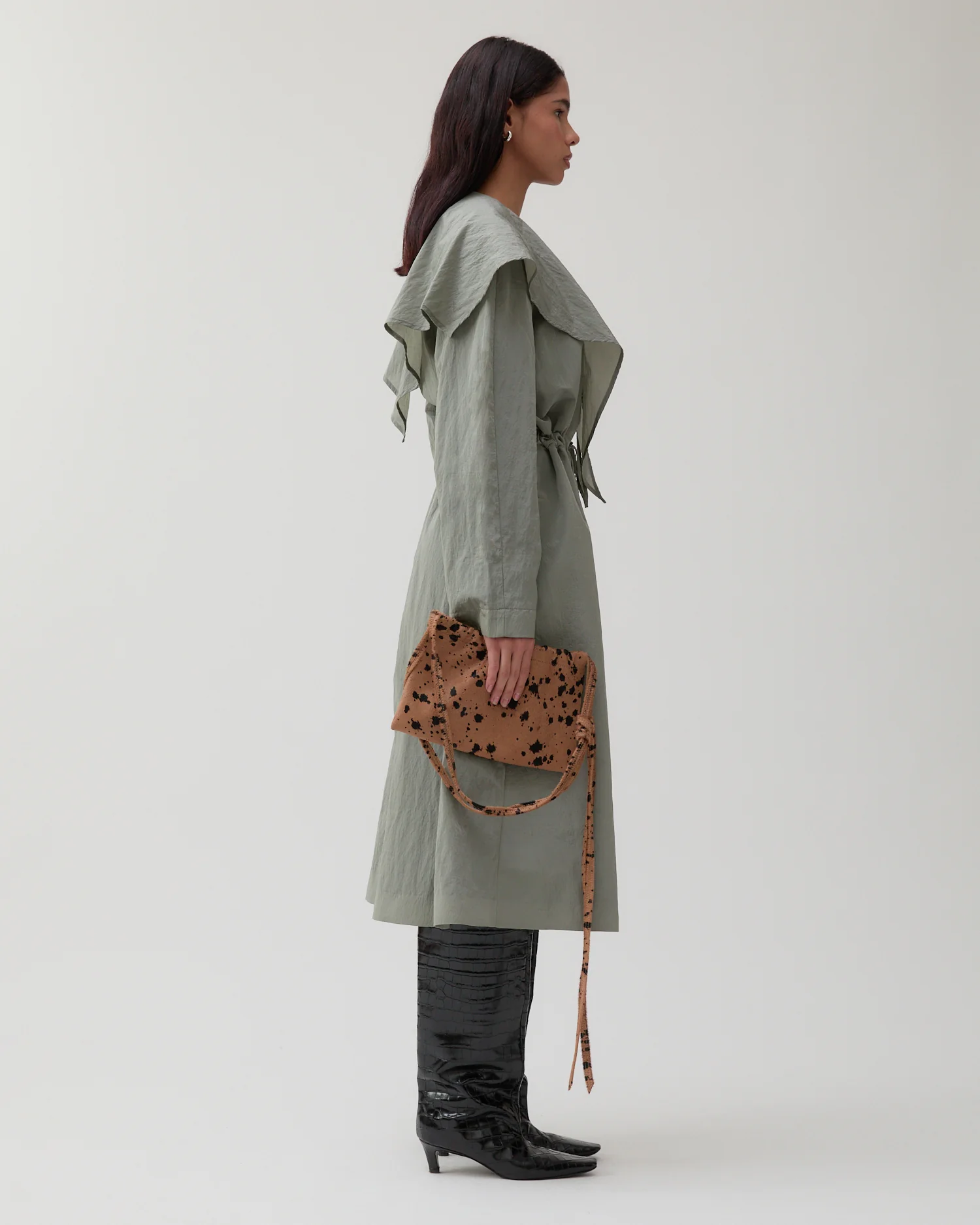 Alana Trenchcoat Taffeta Grey - Image 4