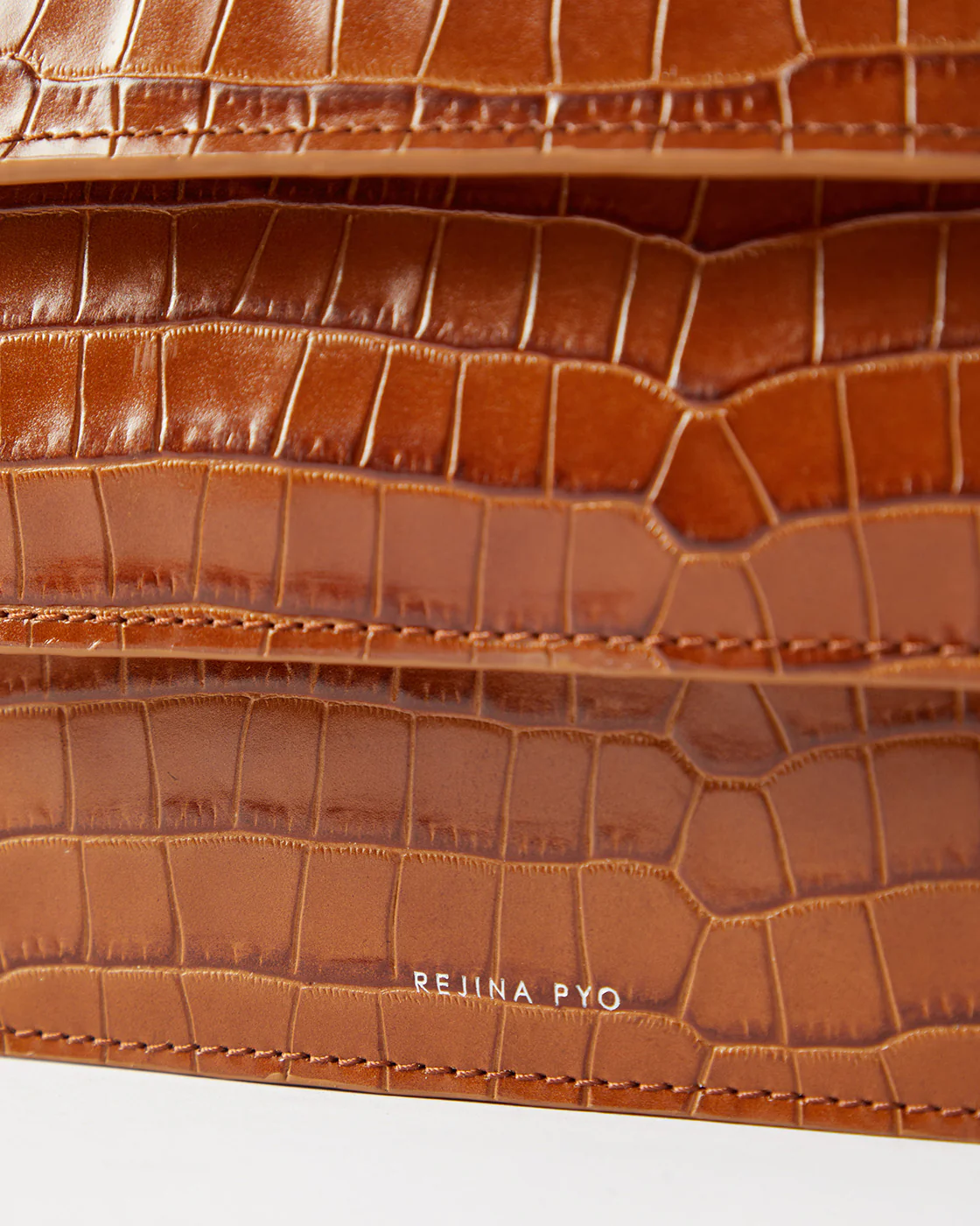 Ana Bag Leather Emboss Croc Caramel - Image 5