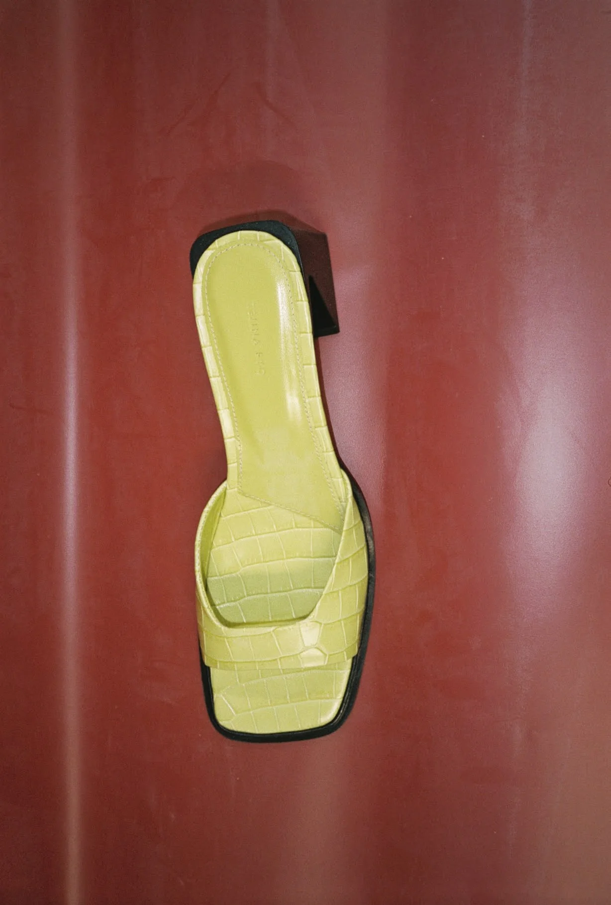 Annie Sandals Leather Emboss Croc Yellow - Image 6