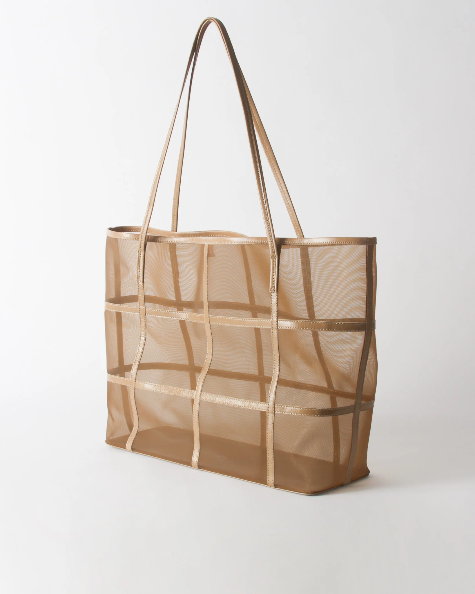 Ariah Tote Mesh + Leather Cappuccino - Image 7
