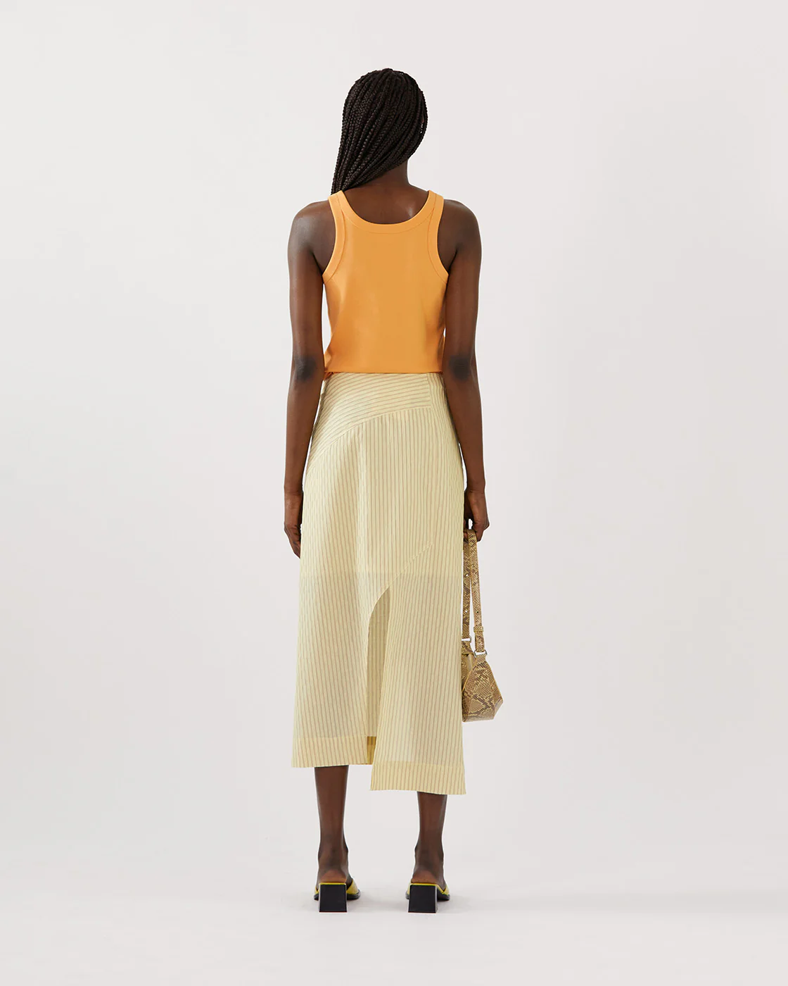 Astrid Skirt Cotton Seersucker Stripe Yellow - Image 4