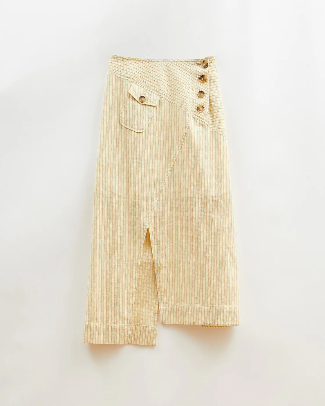 Astrid Skirt Cotton Seersucker Stripe Yellow - Image 6