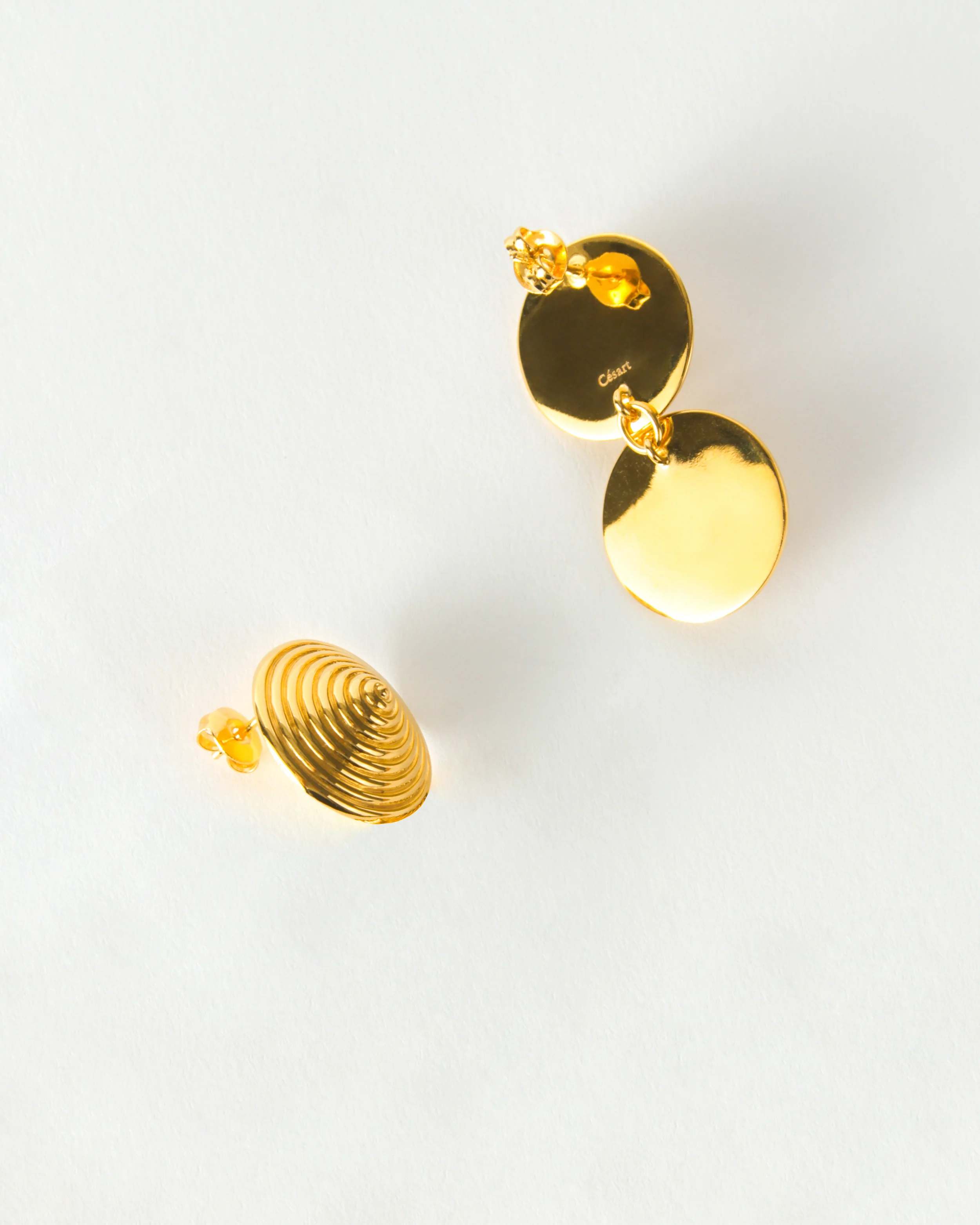 Asymmetric Spin Earrings Gold Plated - Image 4