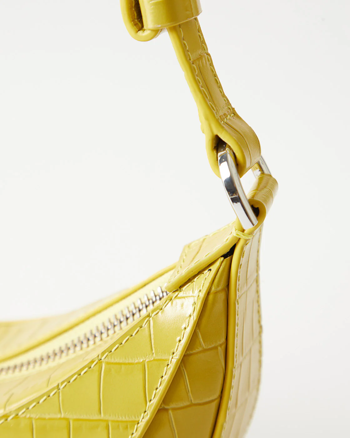 Petite Banana Bag Leather Emboss Croc Yellow - Image 5
