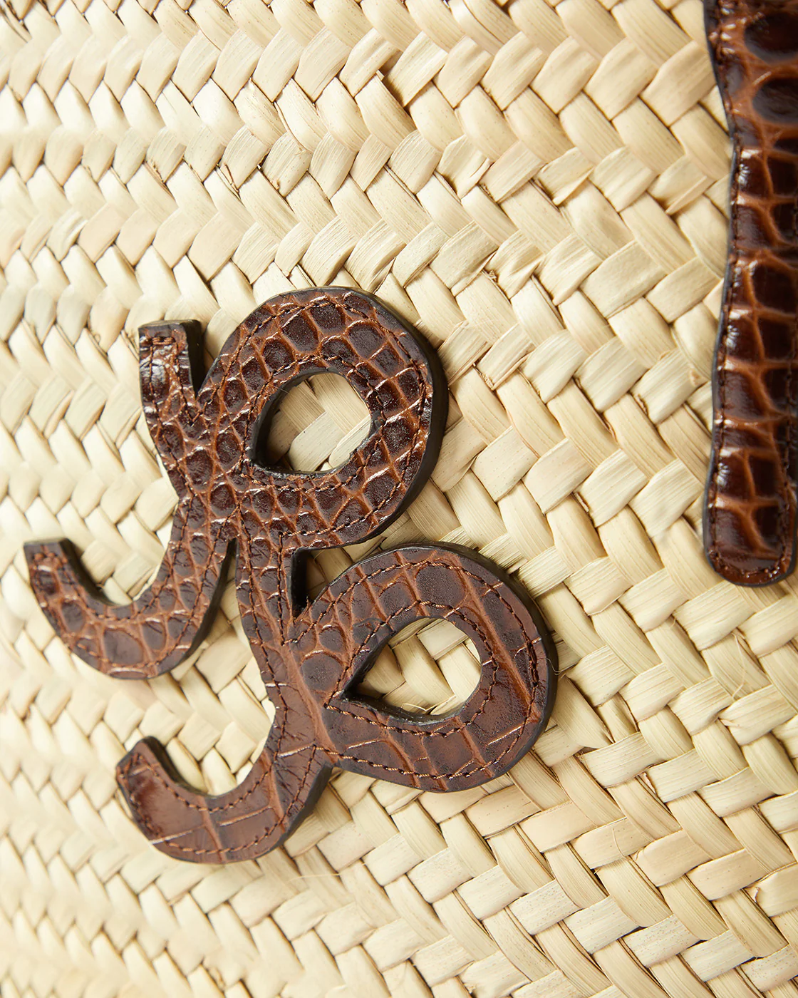 Basket Tote Leather Emboss Croc Brown - Image 5