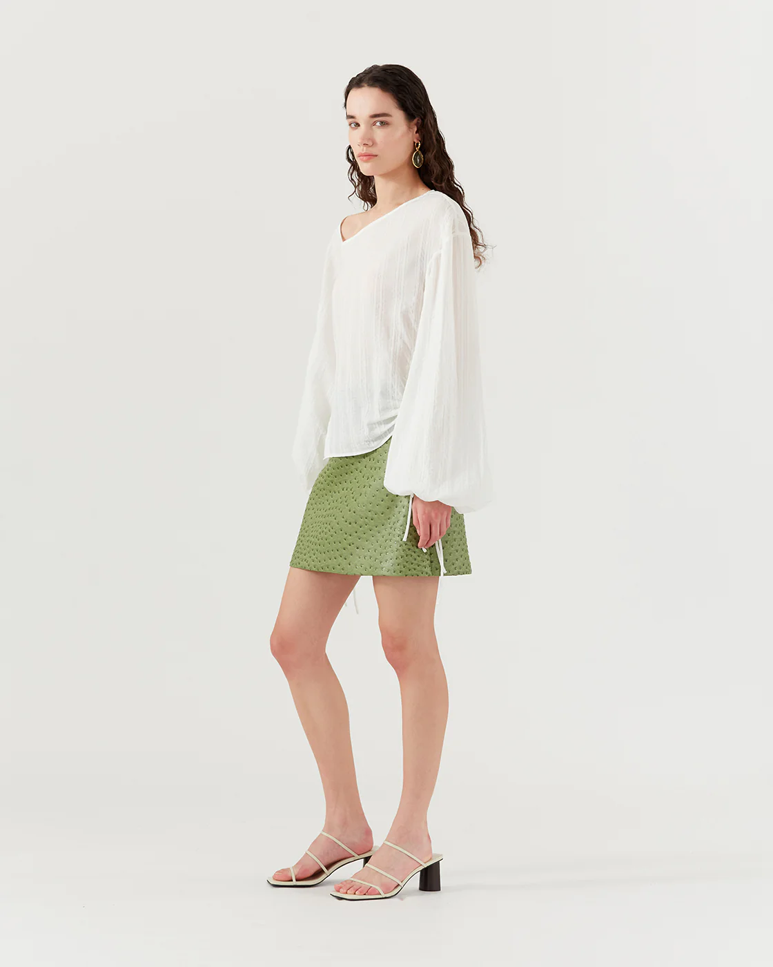 Birdie Top Cotton Stripe Off-White - Image 2