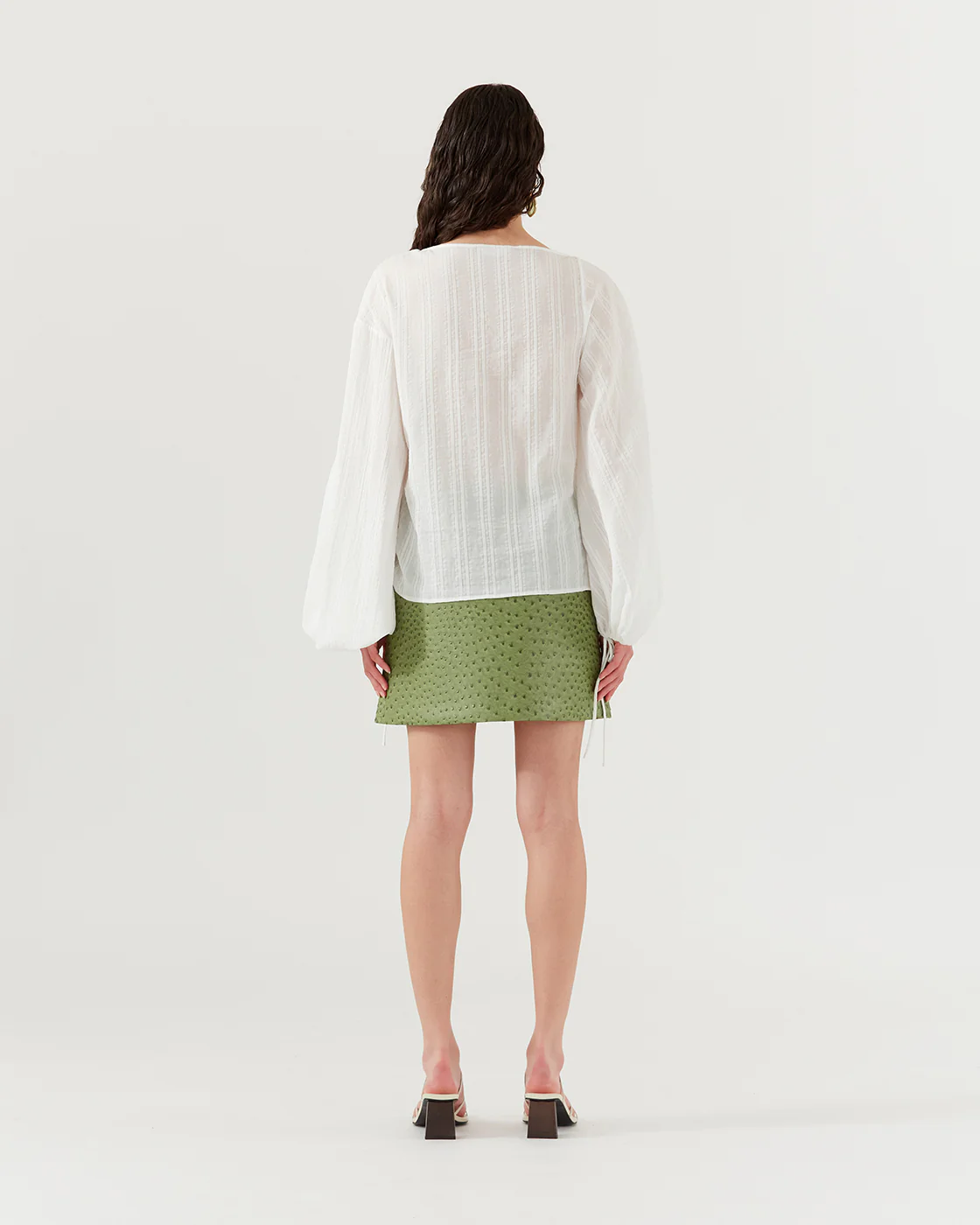 Birdie Top Cotton Stripe Off-White - Image 4