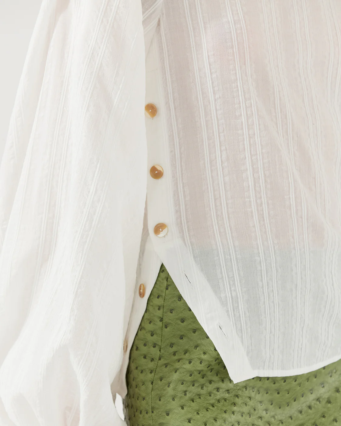 Birdie Top Cotton Stripe Off-White - Image 6