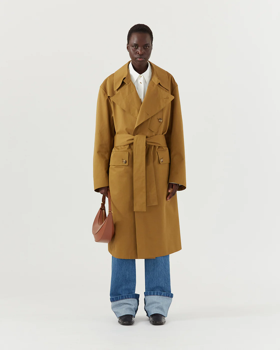 Blythe Trenchcoat Italian Cotton Khaki - Image 4
