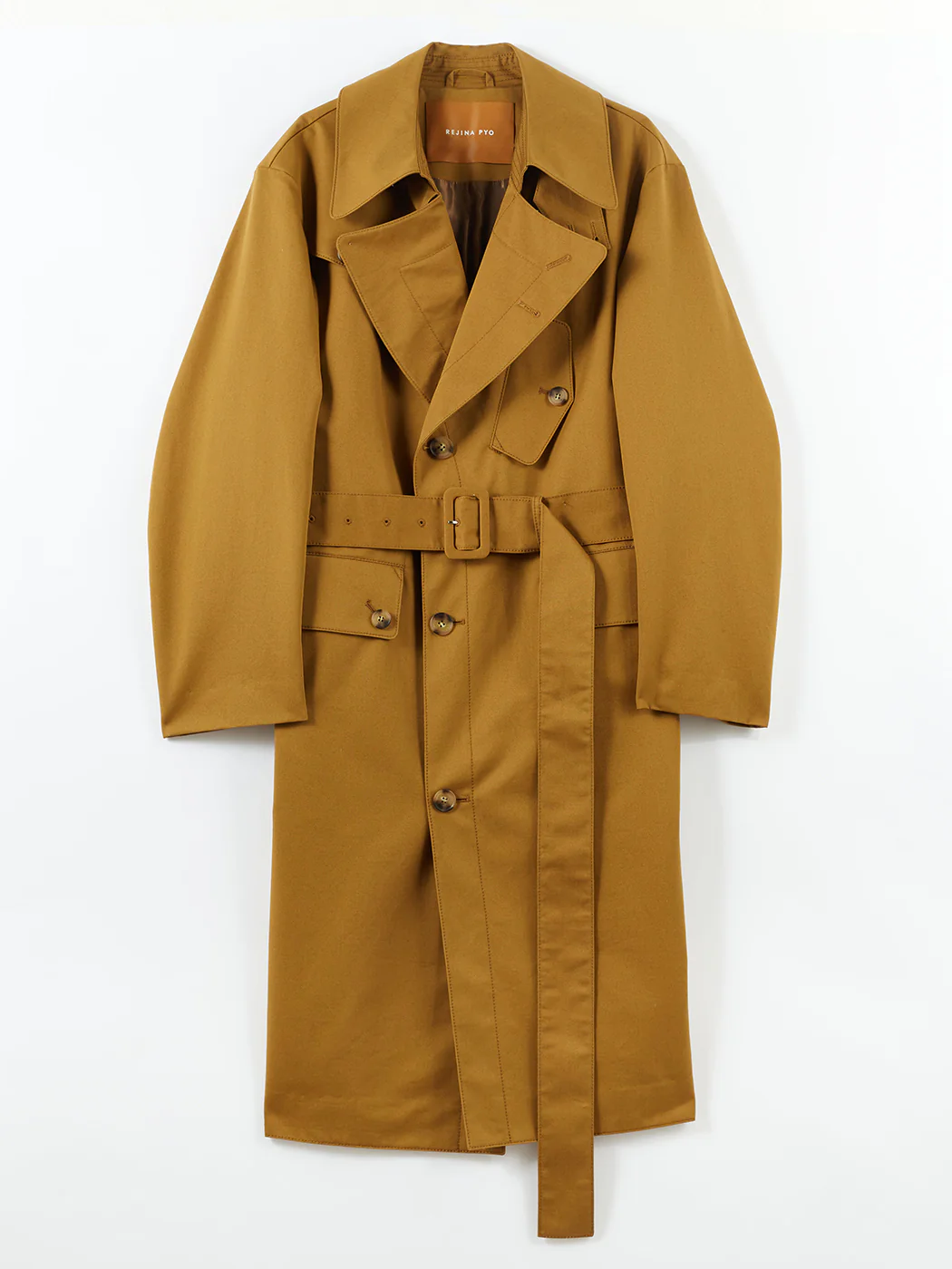 Blythe Trenchcoat Italian Cotton Khaki - Image 6
