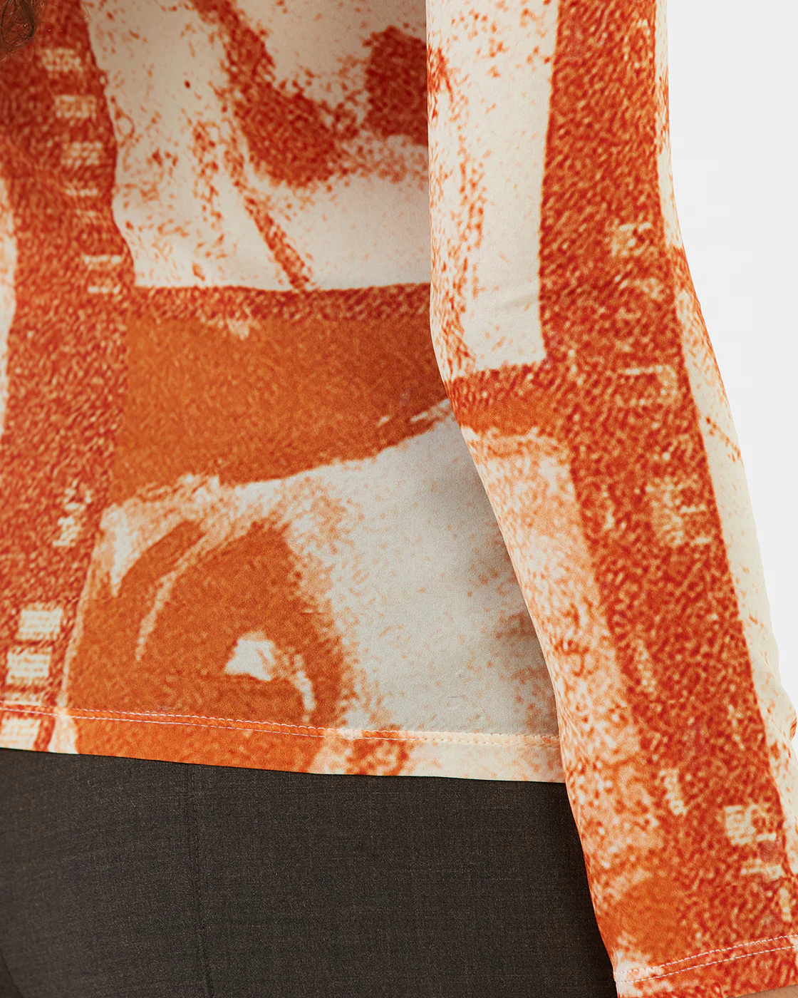 Bronte Top Mesh Print Rust - Image 6