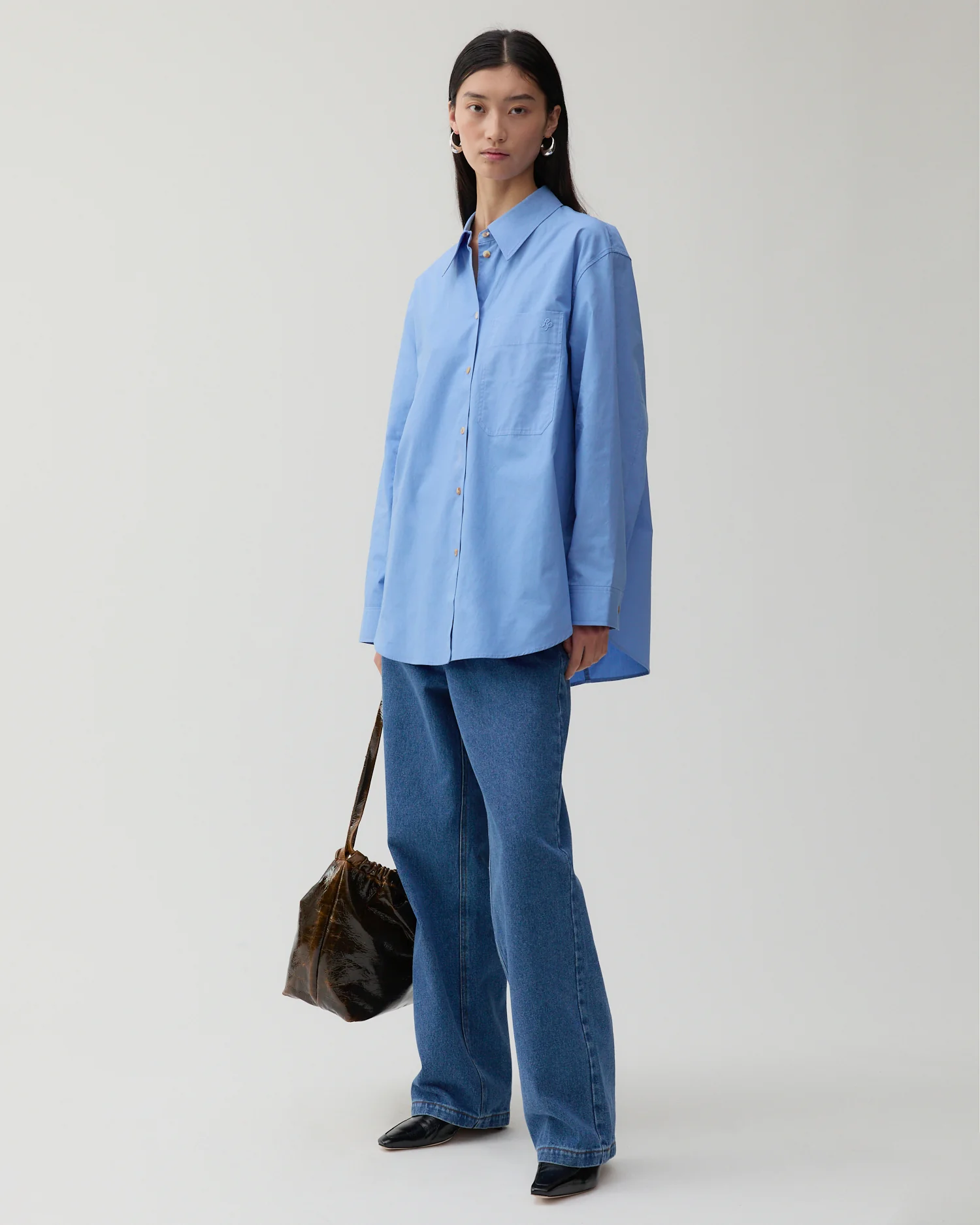 Caprice Shirt Organic Cotton Blue - Image 3