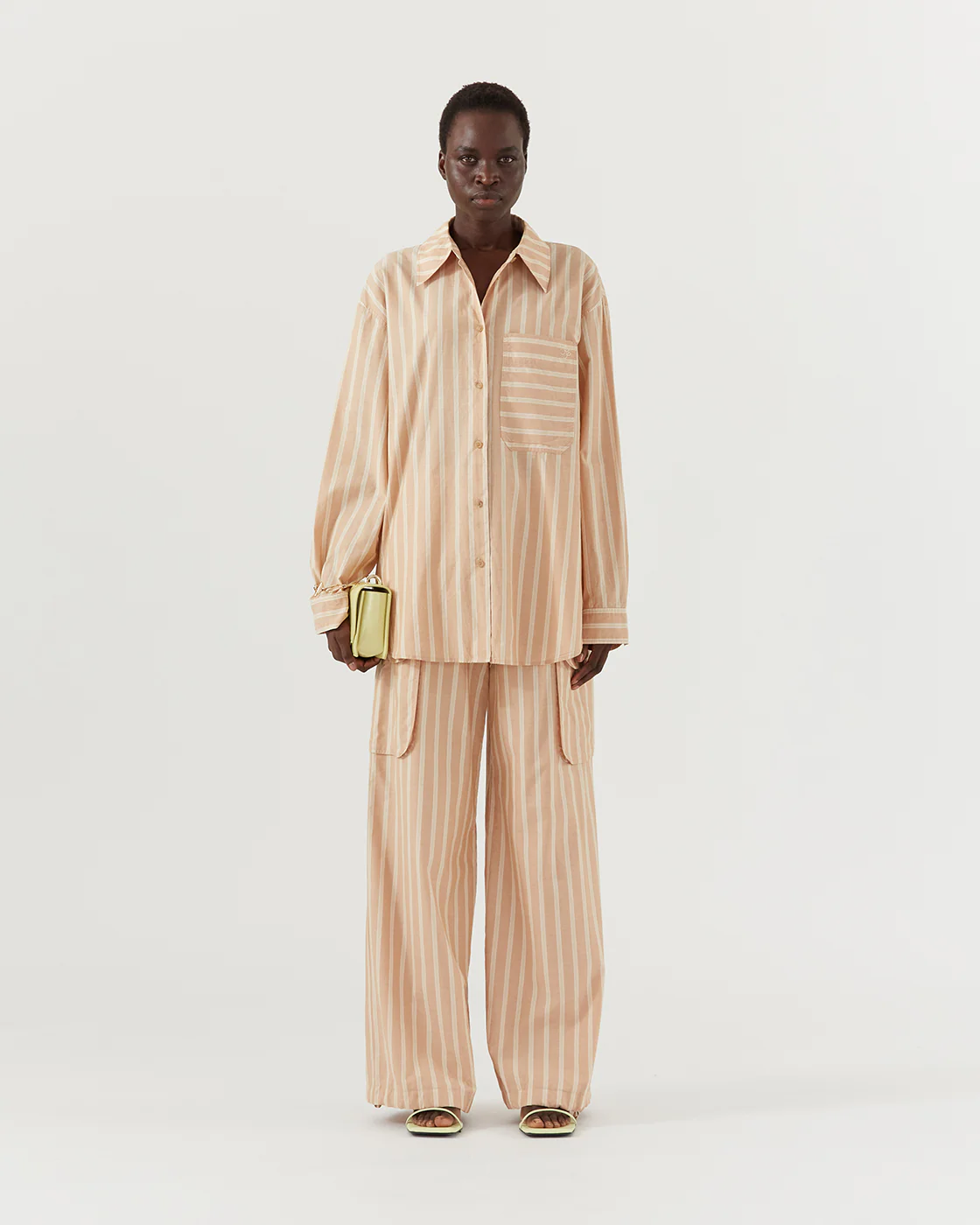 Caprice Shirt Silk Blend Stripe Pink - Image 4