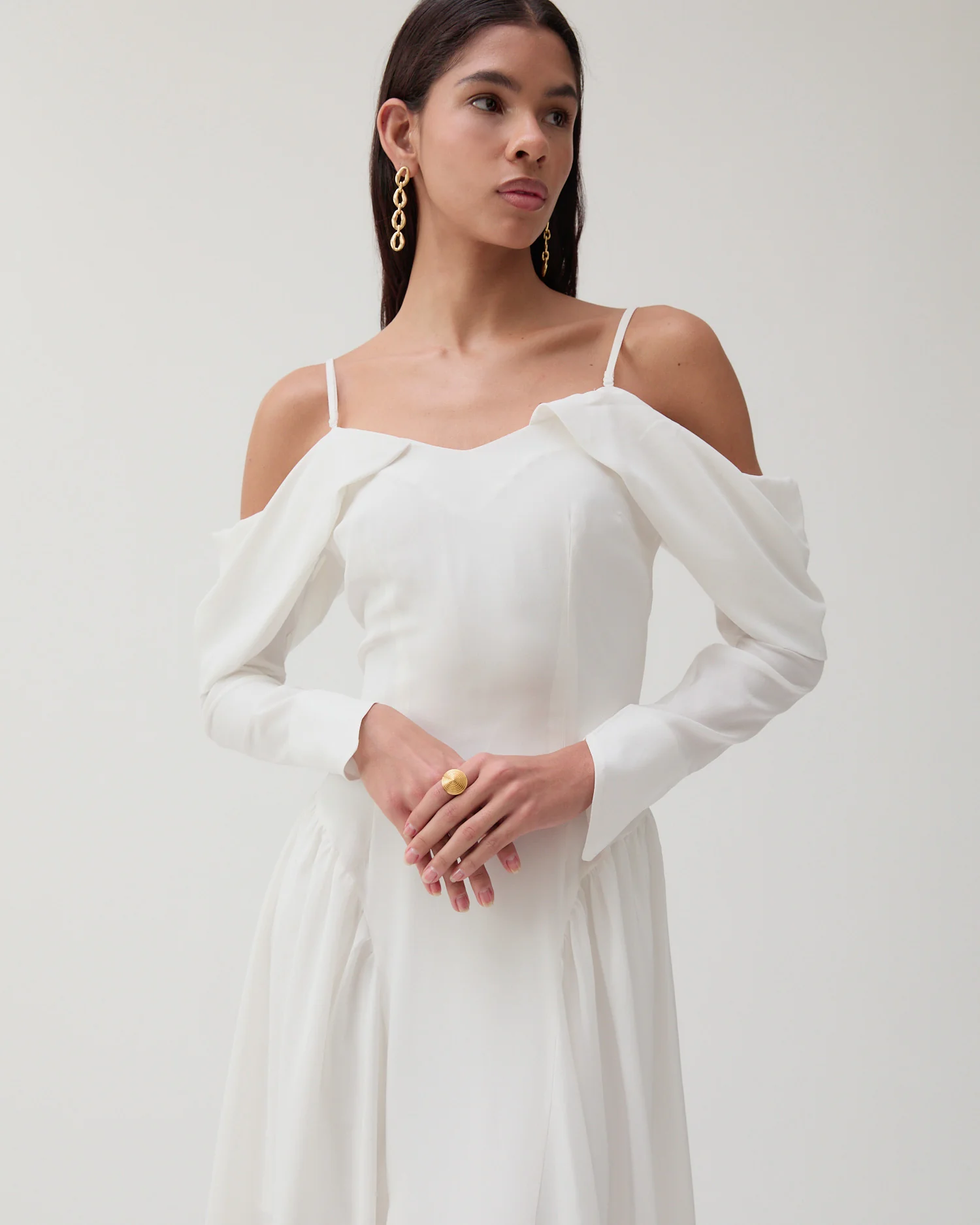 Casey Dress Silk Crepe de Chine Off-White - Image 2