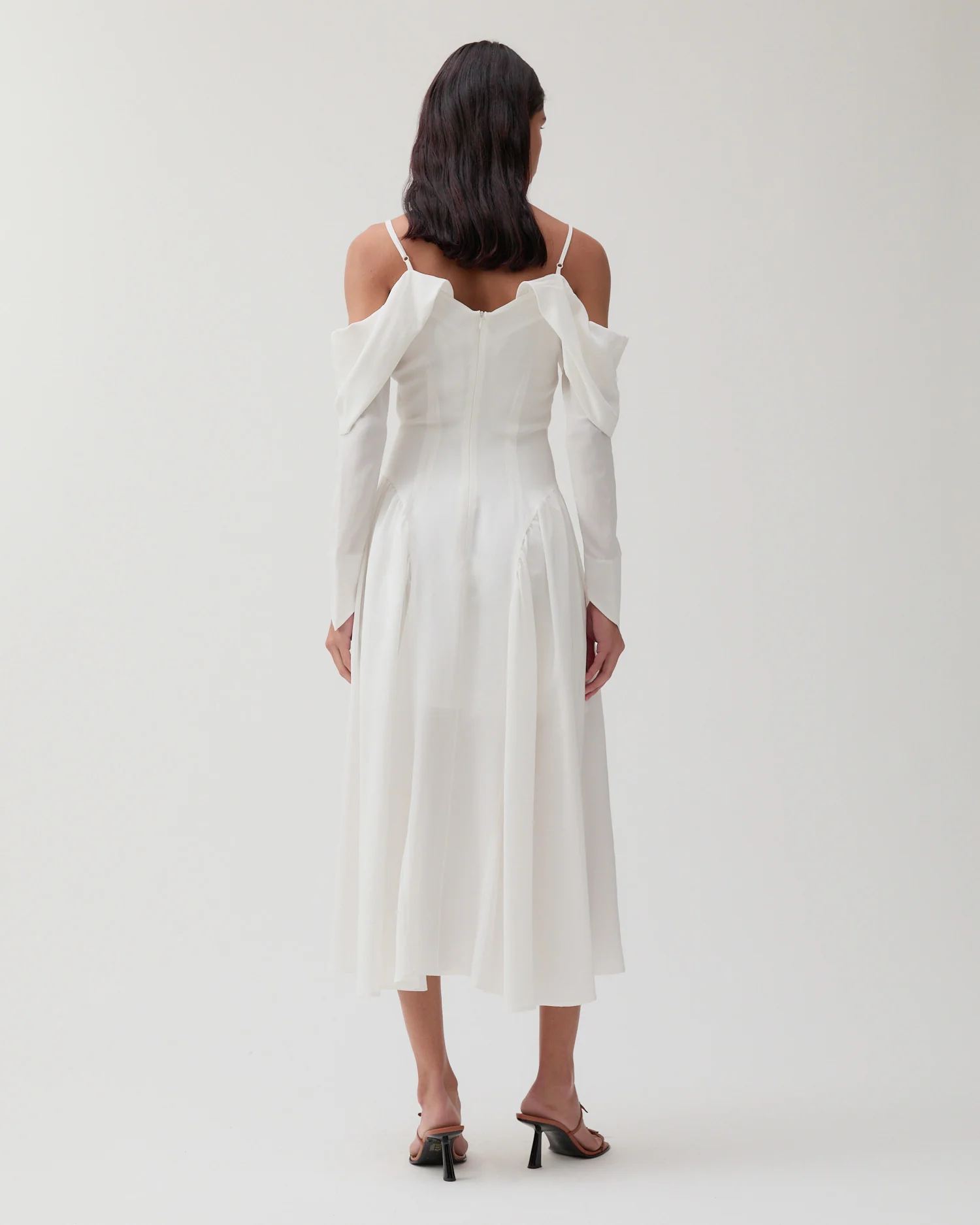 Casey Dress Silk Crepe de Chine Off-White - Image 3