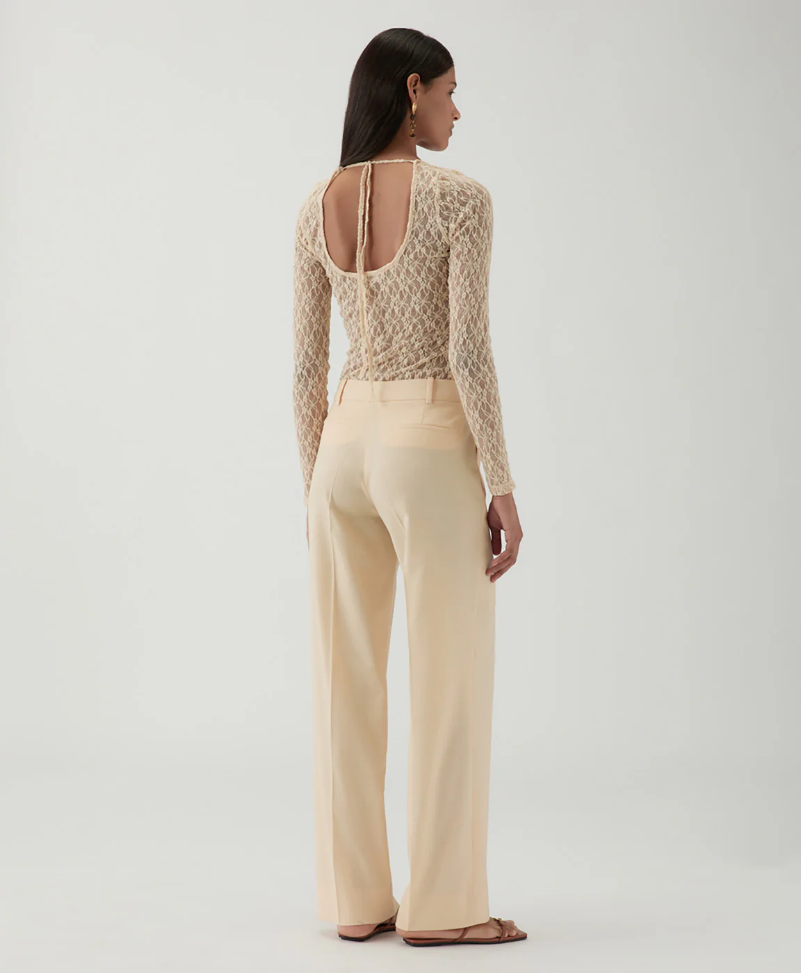 Cathy Trouser Wool Blend Suiting Butter - Image 4