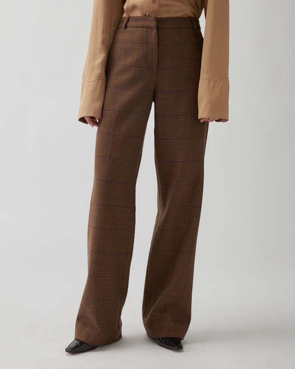 Cathy Trousers Wool Check Brown - Image 4
