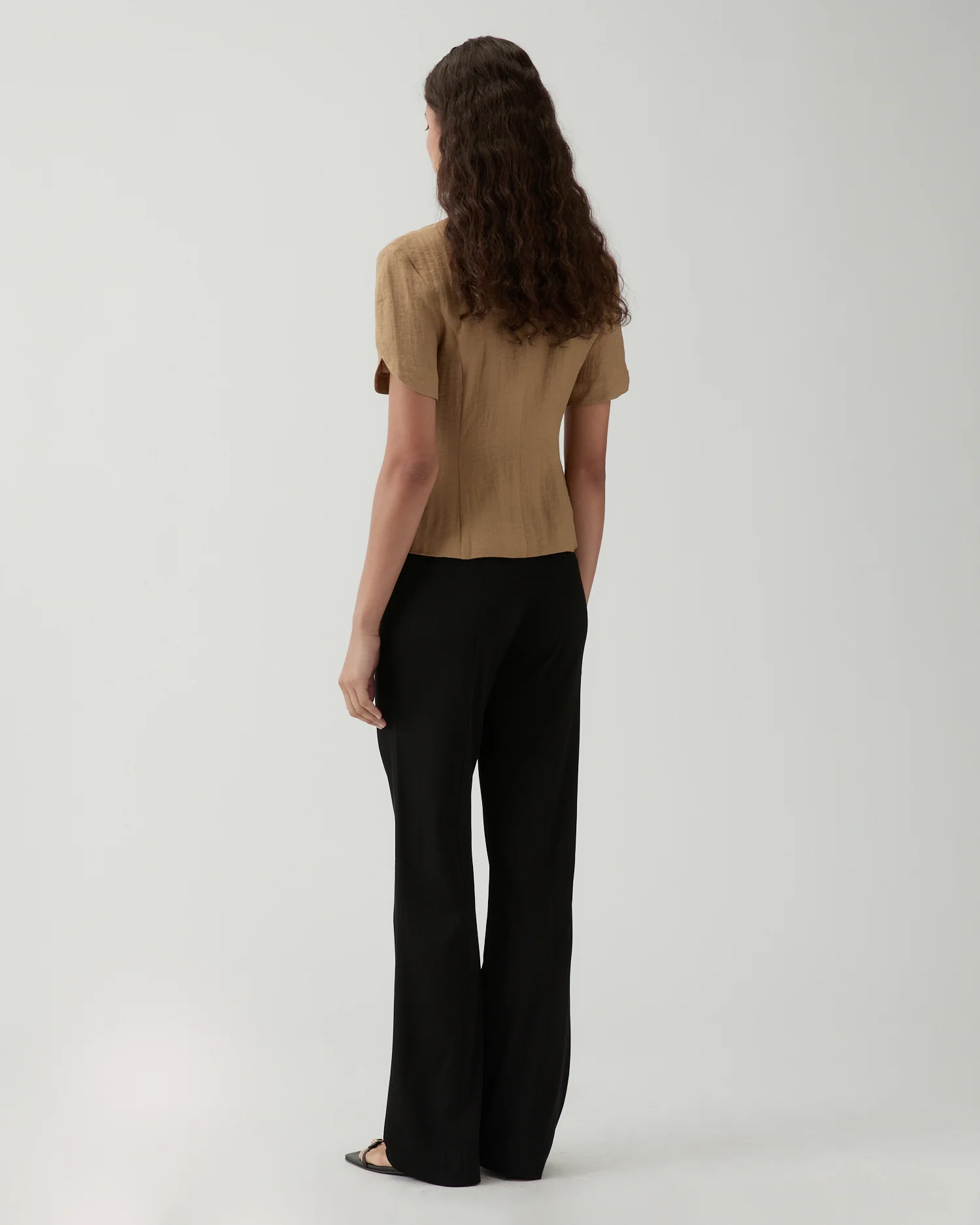 Cody Blouse Viscose Linen Blend Caramel - Image 3