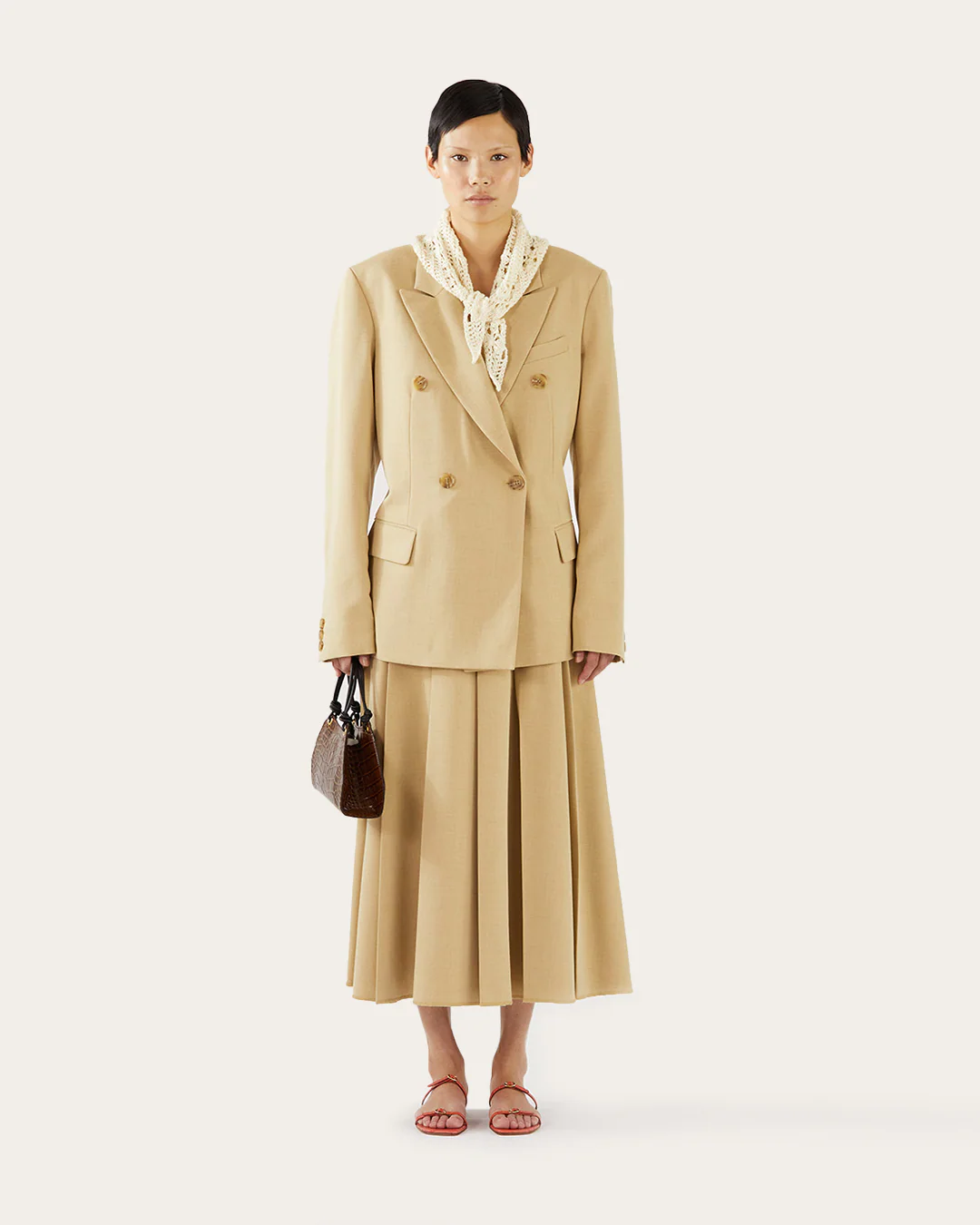 Dana Blazer Tencel Blend Suiting Beige - Image 6