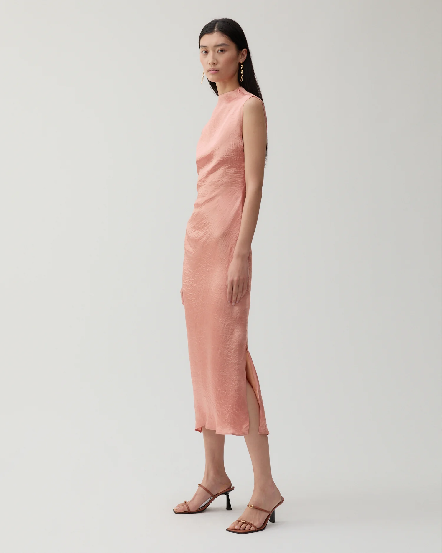 Delilah Dress Acetate Satin Pink - Image 4