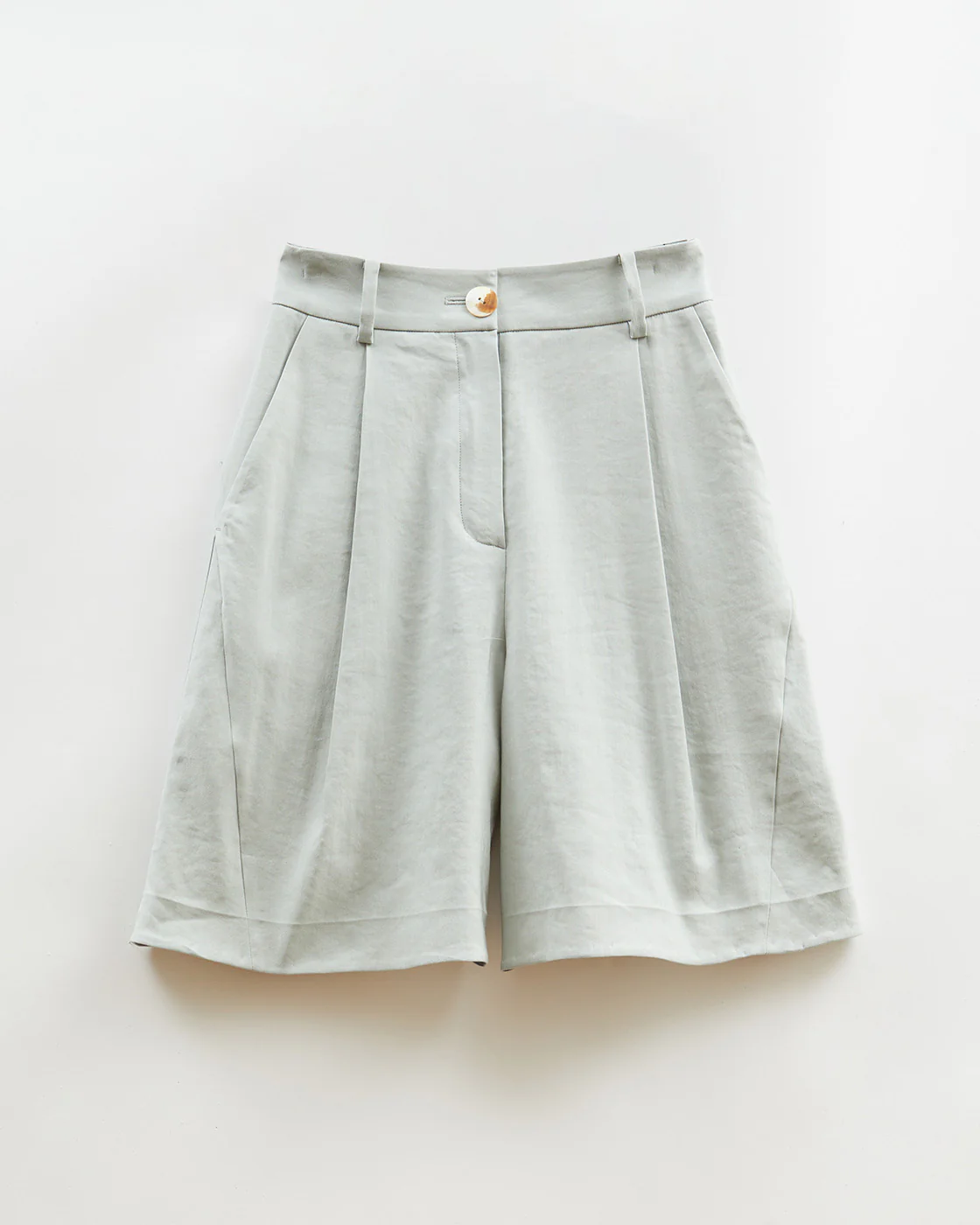Doris Shorts Viscose Linen Blend Blue - Image 4