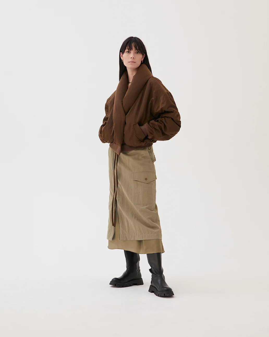 Duvet Jacket Nylon Brown - Image 2