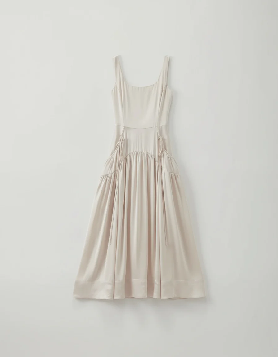 Erica Dress Satin Viscose Parchment - Image 2