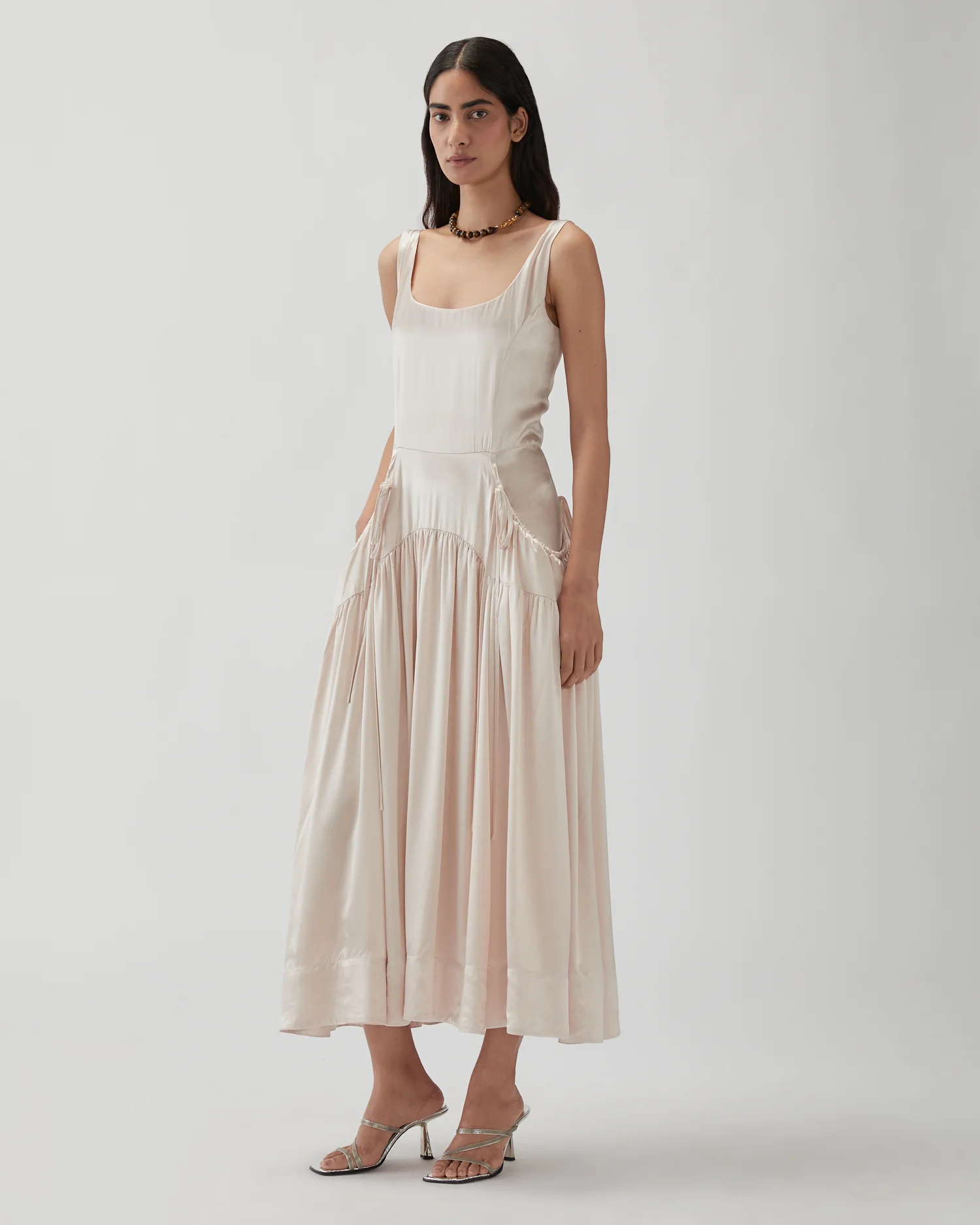 Erica Dress Satin Viscose Parchment - Image 3