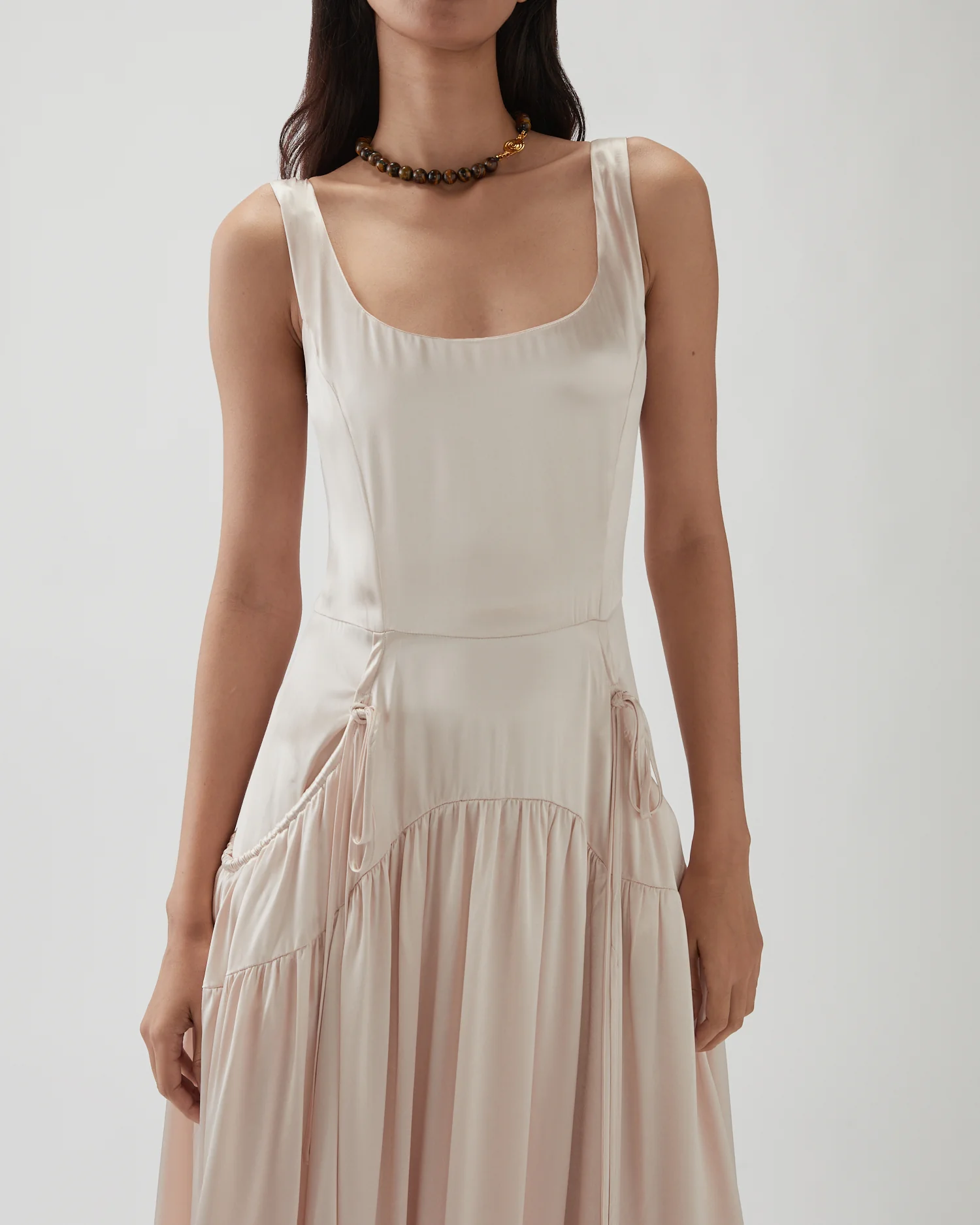 Erica Dress Satin Viscose Parchment - Image 5