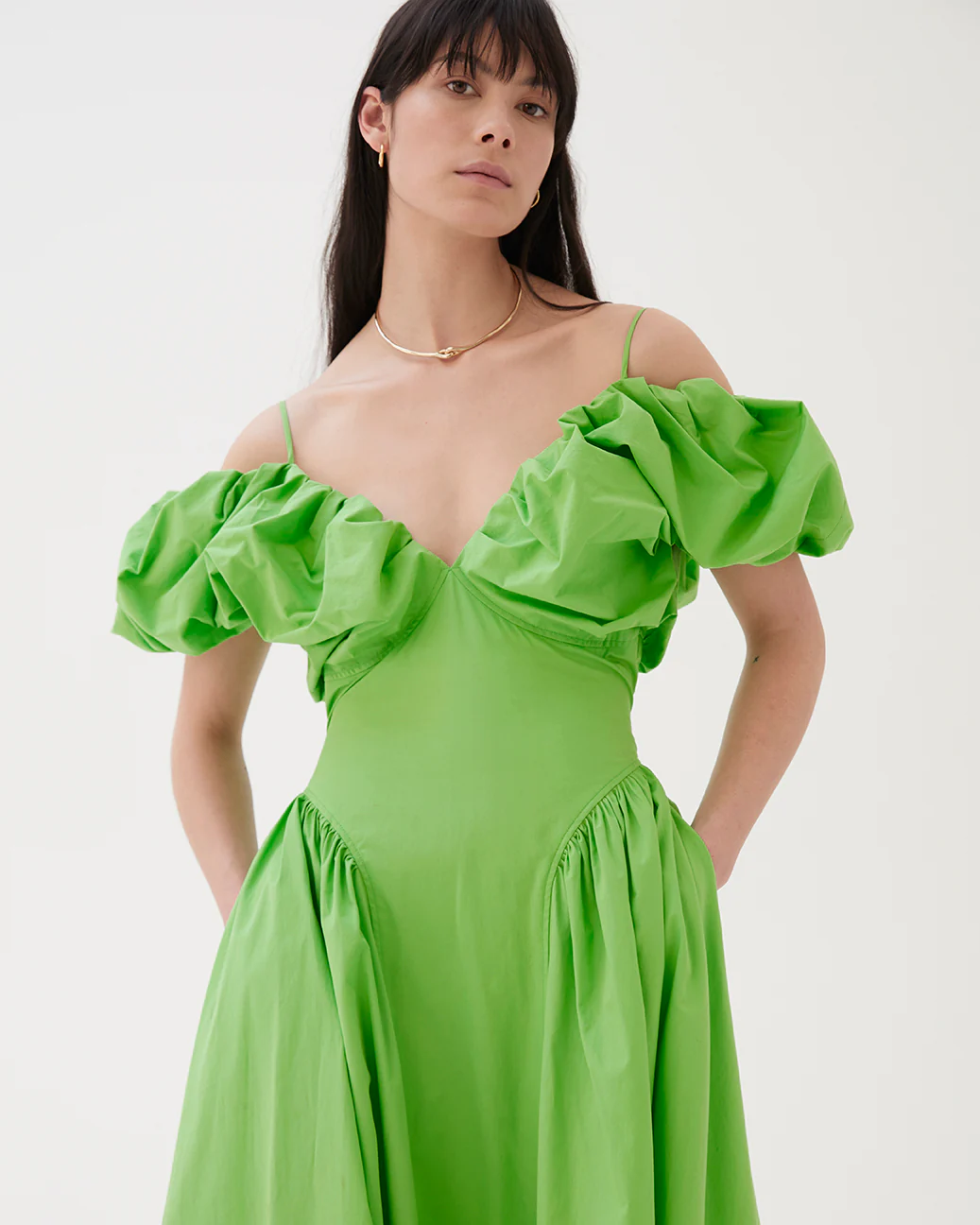 Erin Dress Organic Cotton Lime - Image 3