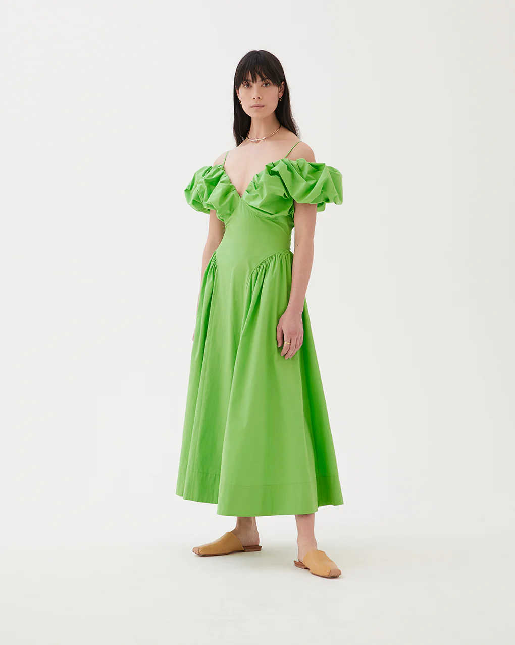 Erin Dress Organic Cotton Lime - Image 4