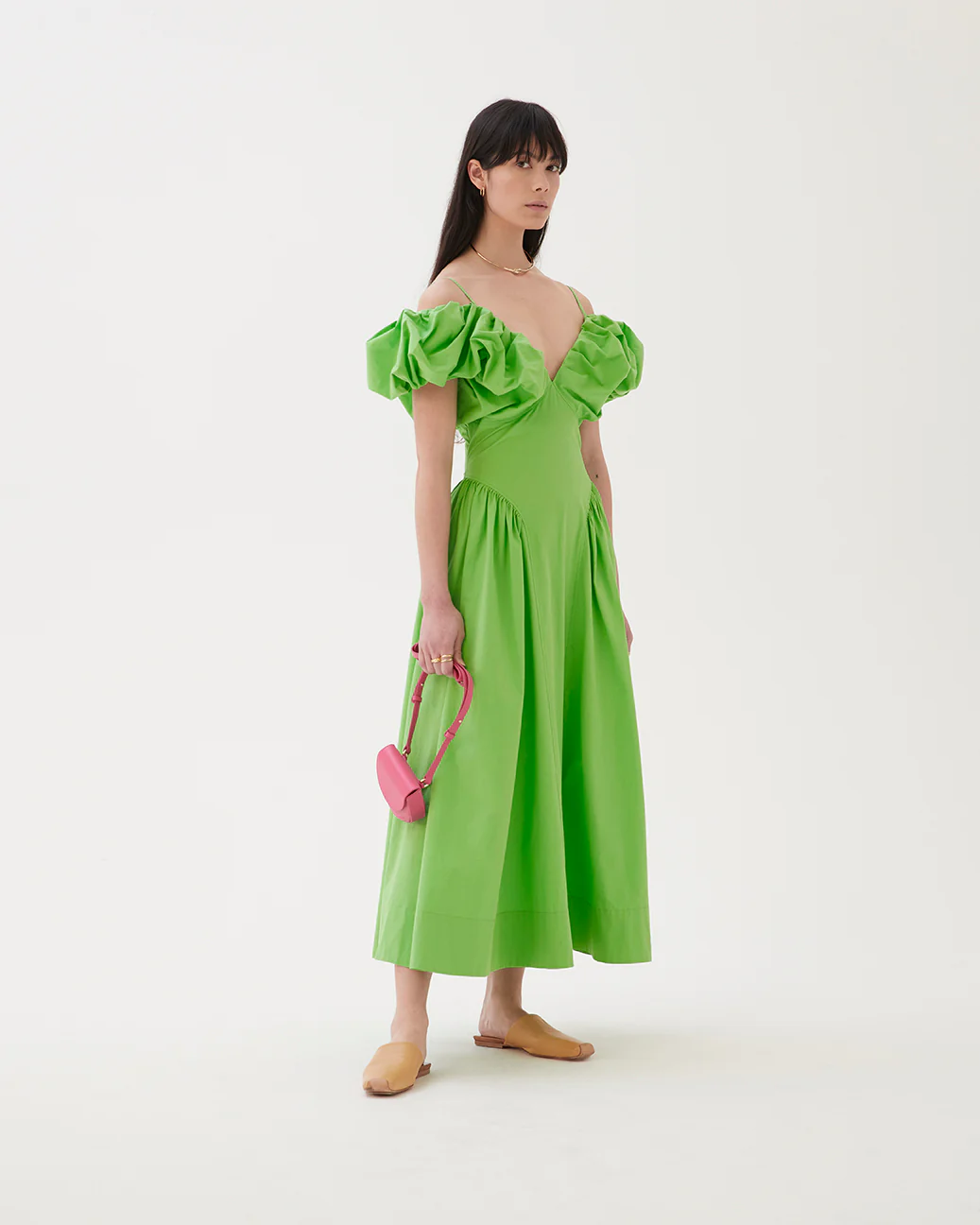 Erin Dress Organic Cotton Lime - Image 5