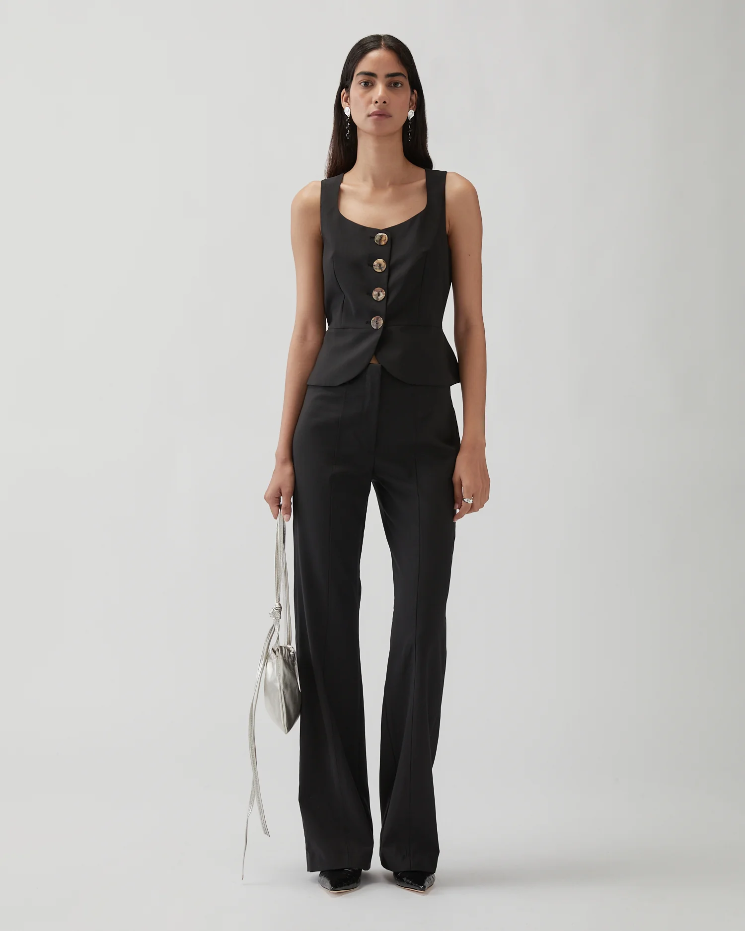 Eunice Vest Wool Suiting Black - Image 4