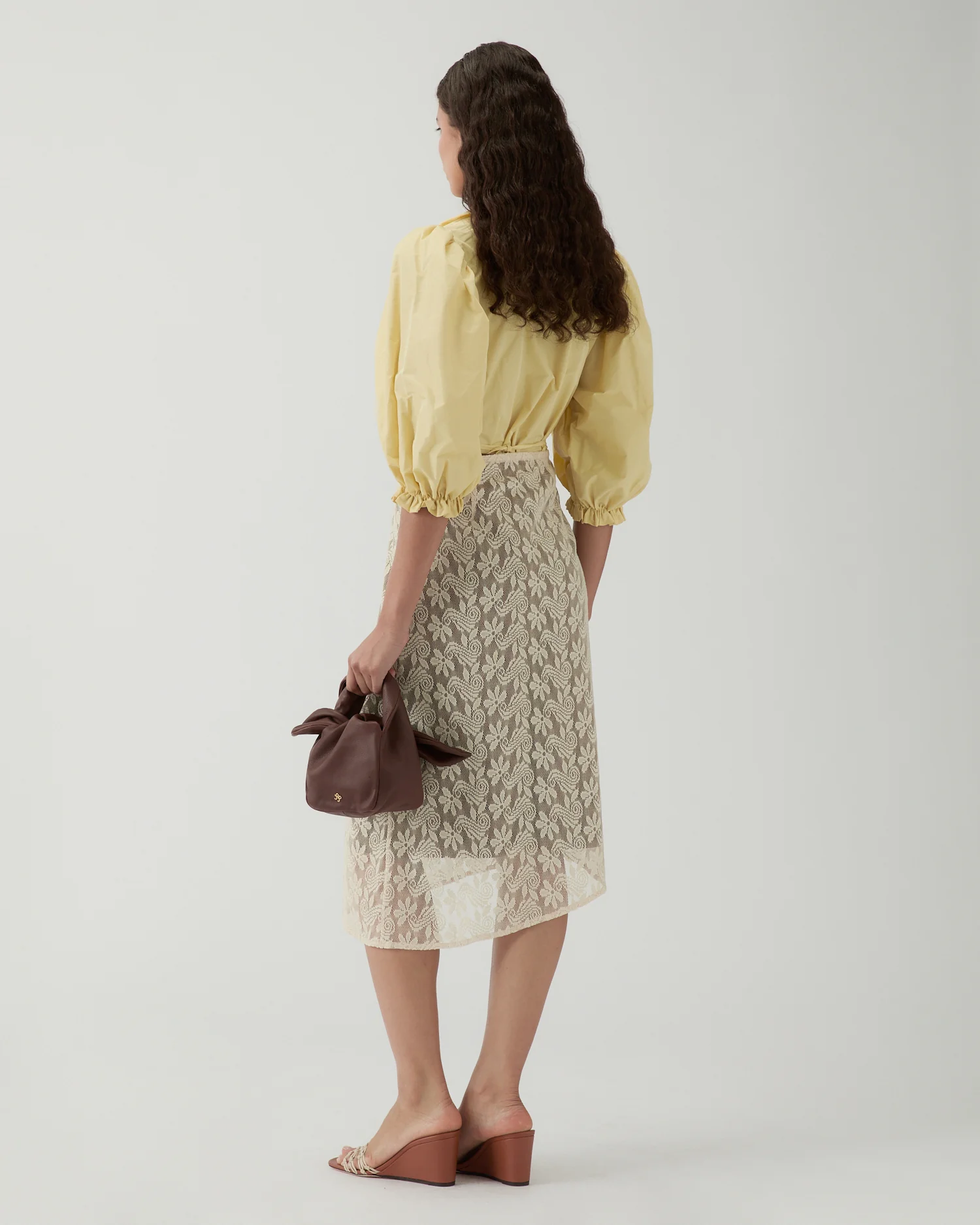 Eva Skirt Floral Lace Cream - Image 3