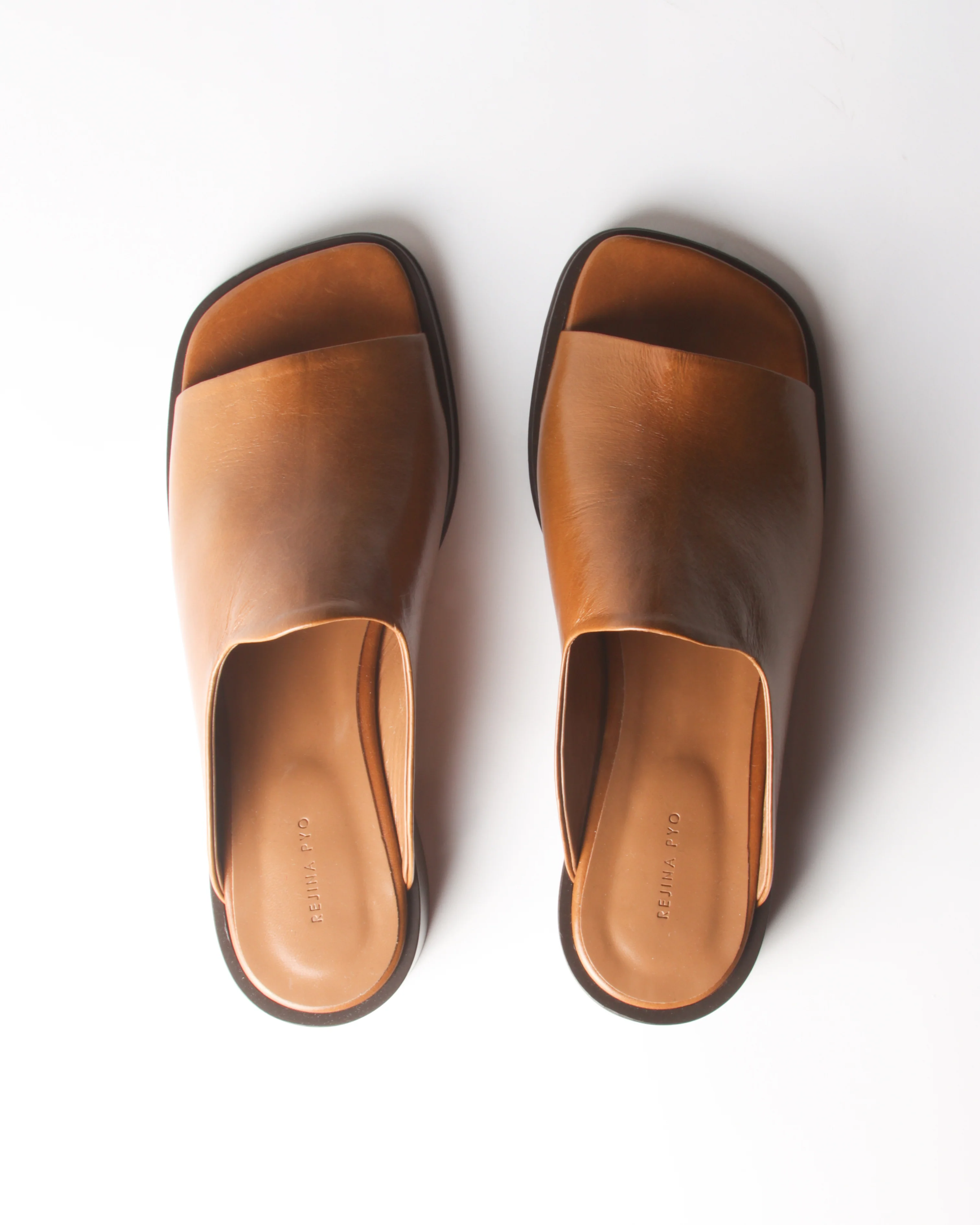 Flat Mule Leather Camel - Image 3