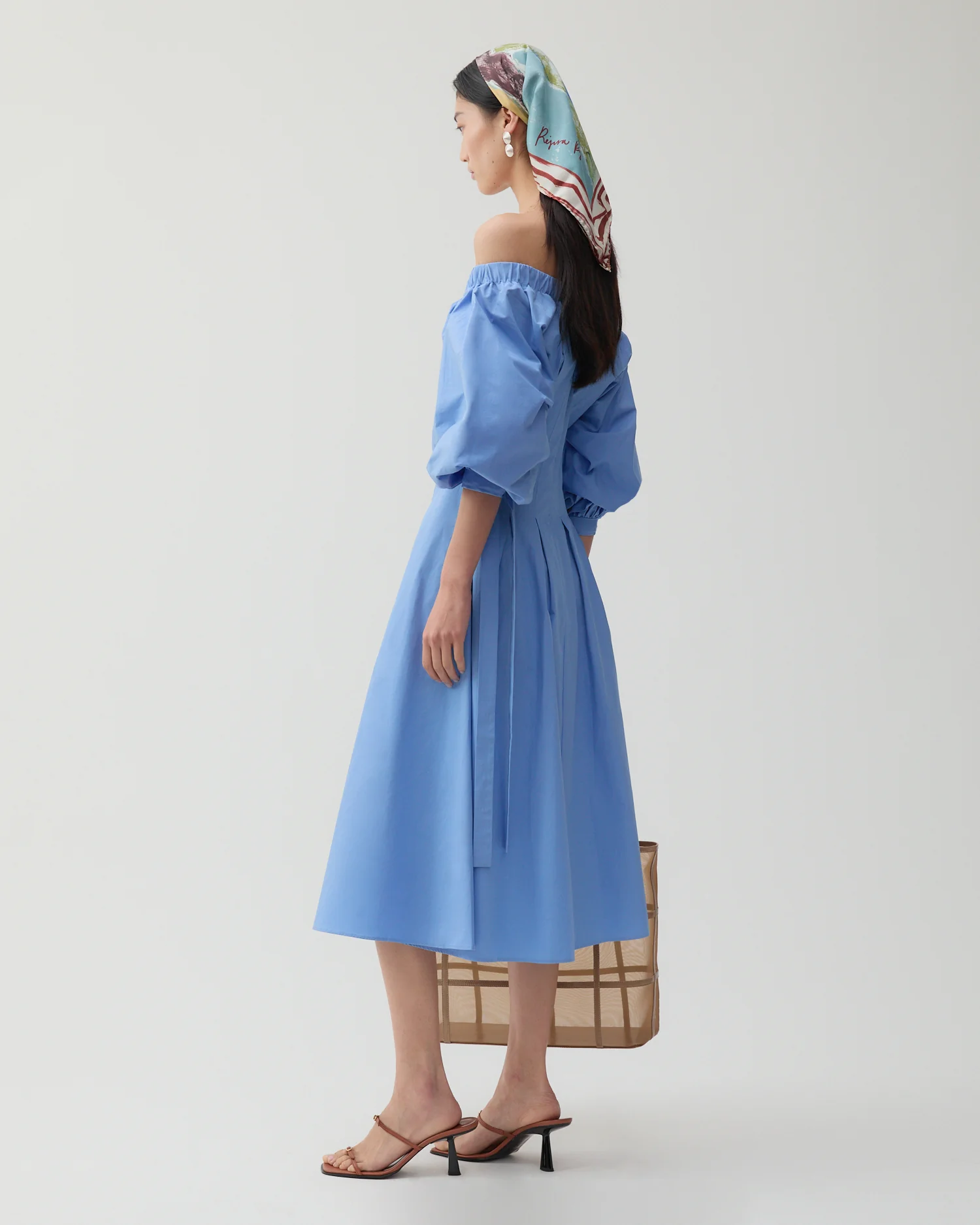 Greta Dress Organic Cotton Blue - Image 4