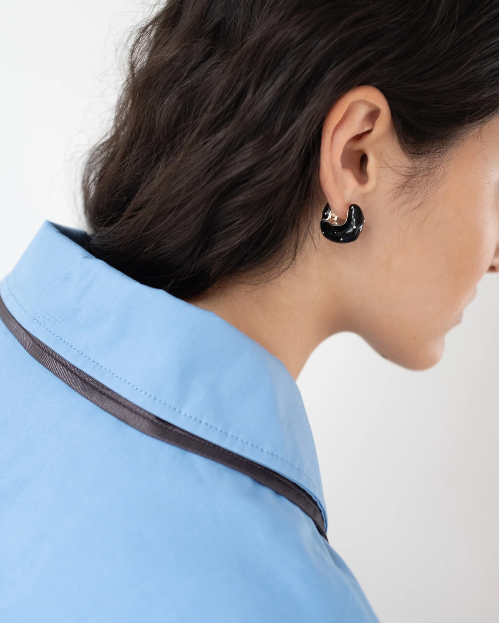 Iris Hoop Earrings Silver Plated with Enamel - Image 3