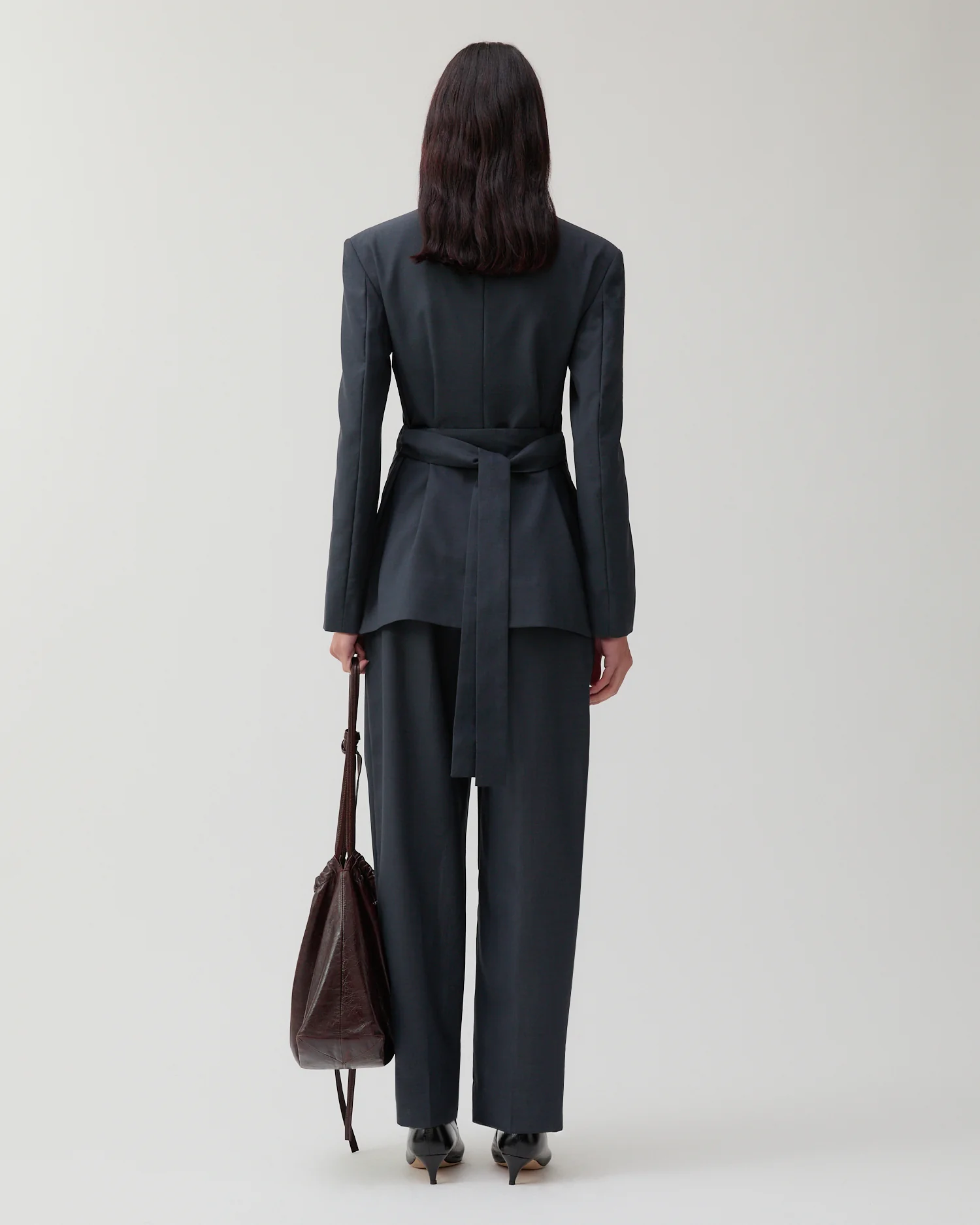 Johanna Blazer Wool Blend Suiting Slate - Image 3