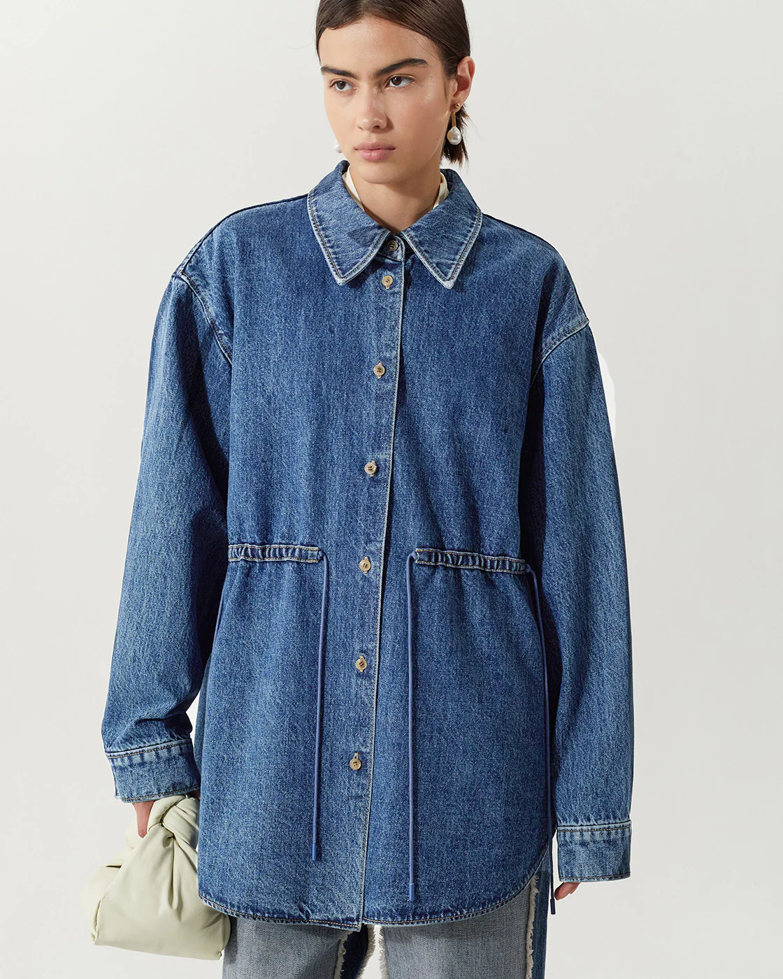 Jolene Shirt Organic Cotton Denim Washed Blue - Image 5