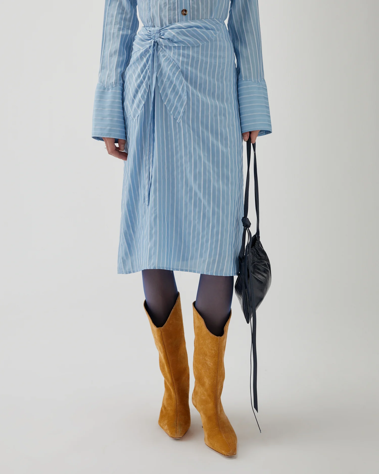 Juniper Skirt Viscose Blend Stripe Blue - Image 3