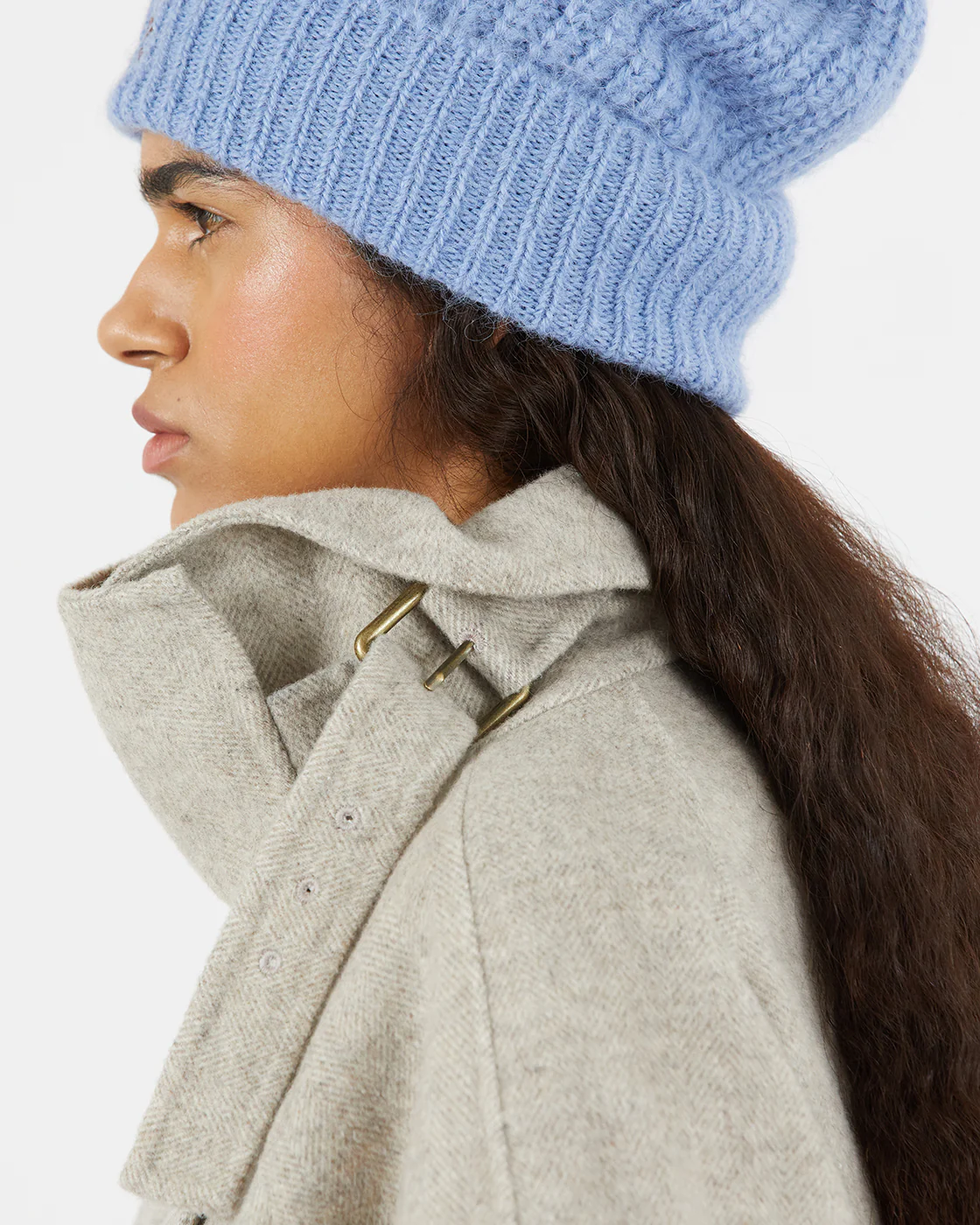 Juno Jacket Wool Blend Herringbone Beige - Image 6