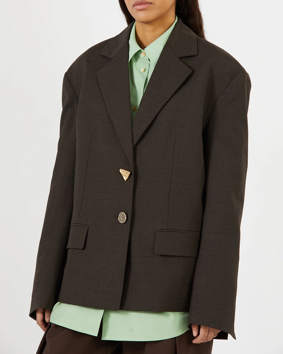 Karyn Jacket Wool Blend Suiting Coffee - Image 3
