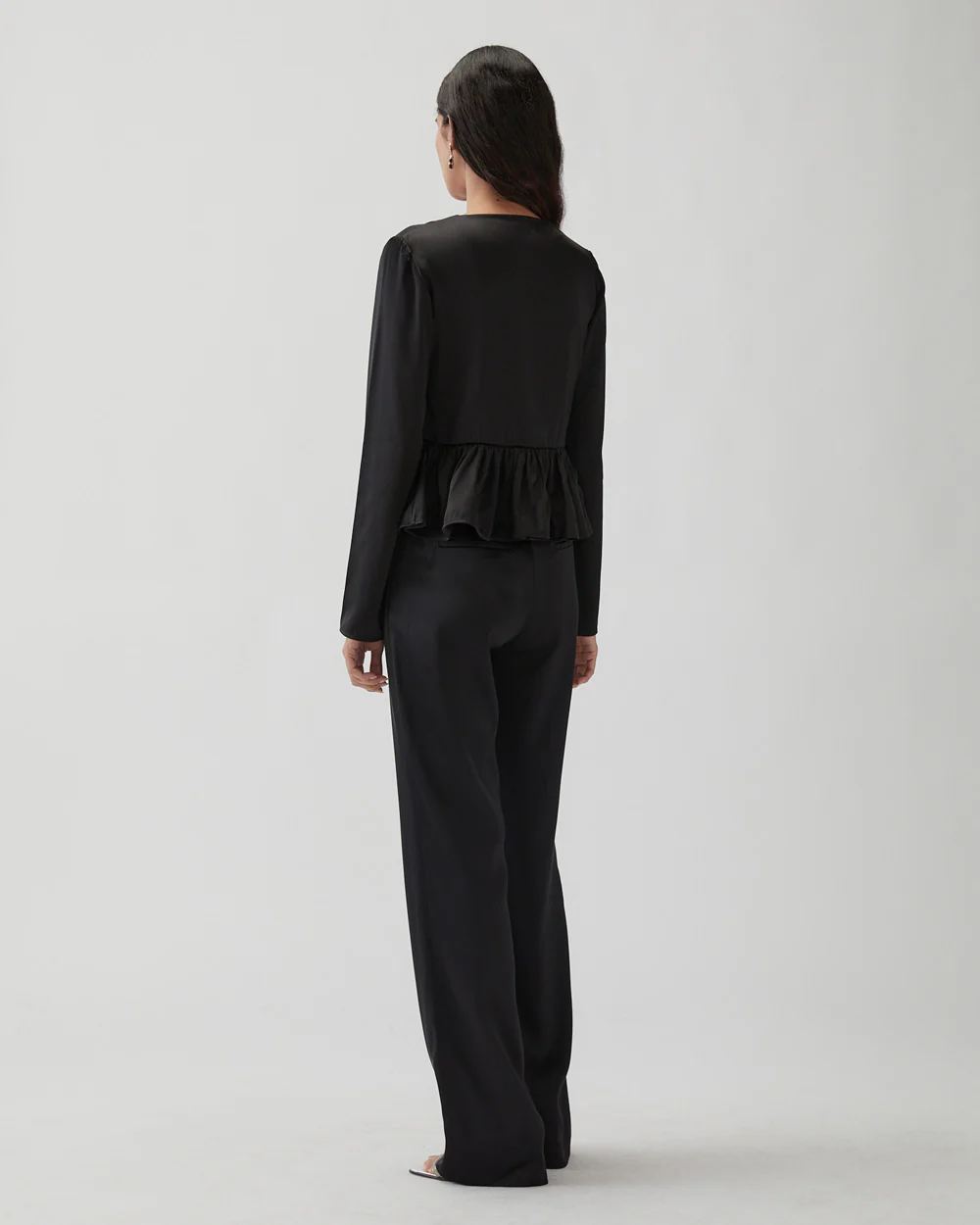 Lana Blouse Duchesse Satin Black - Image 4