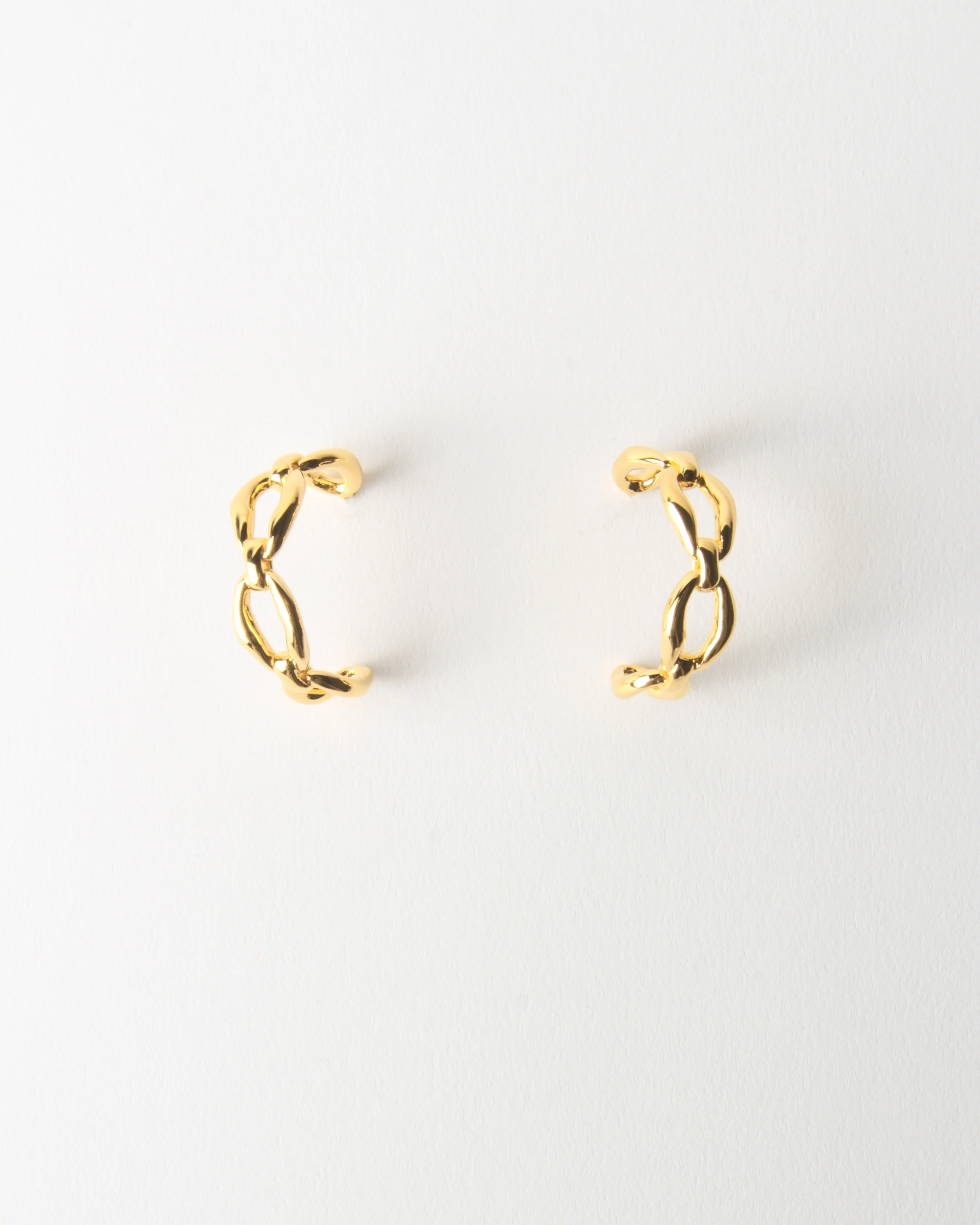 Large Chain Hoops Gold Plated