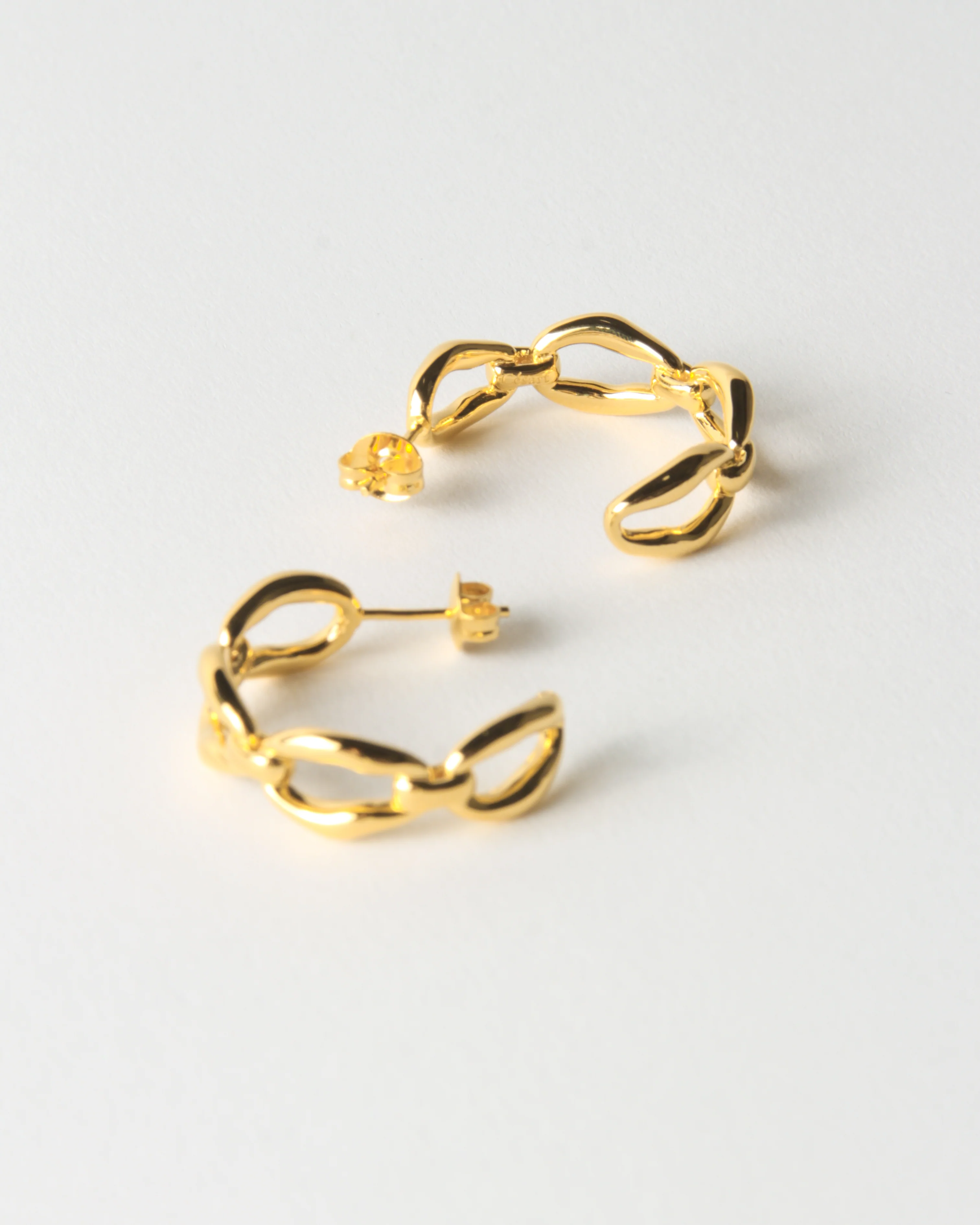 Large Chain Hoops Gold Plated - Image 3