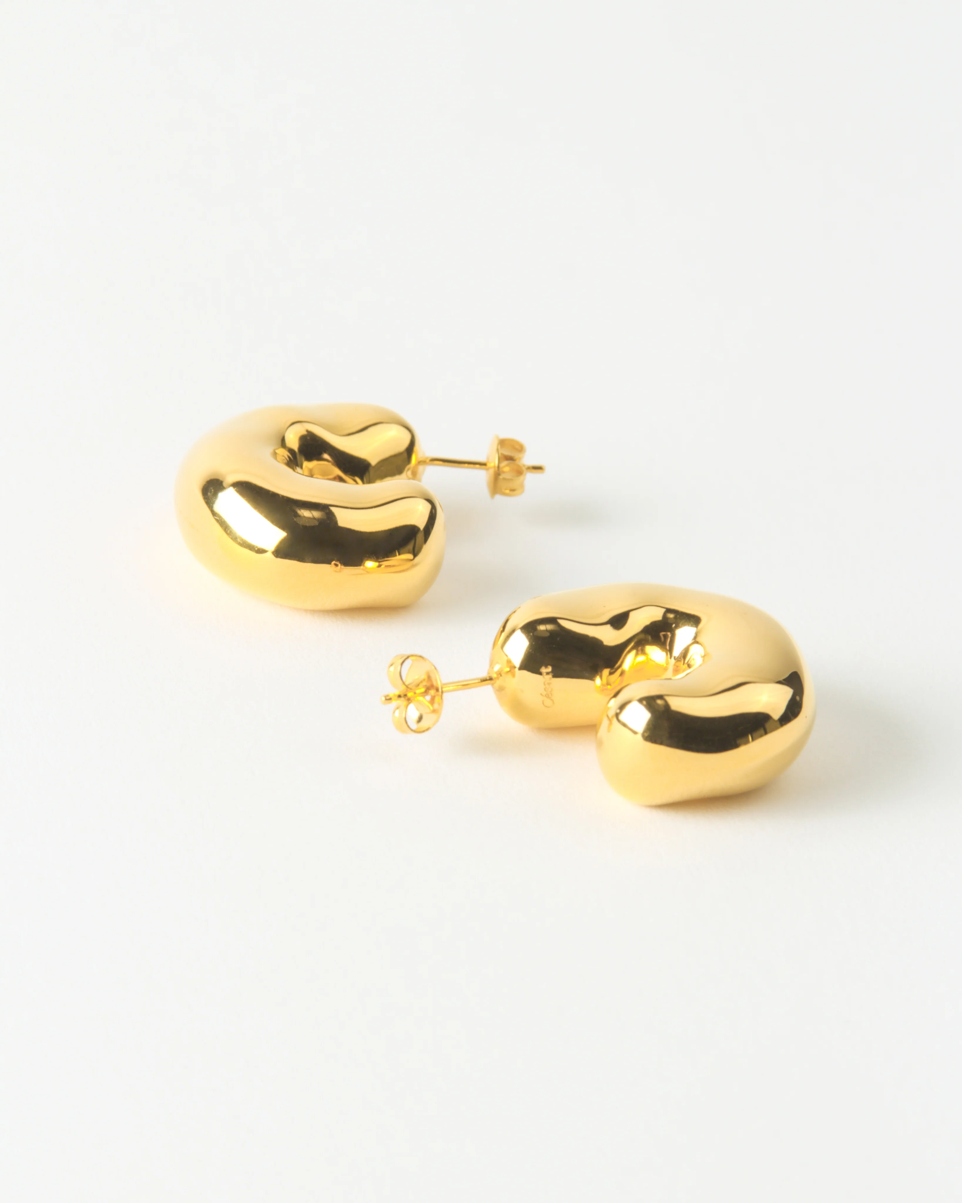 Large Molten Hoops Gold Plated - Image 3