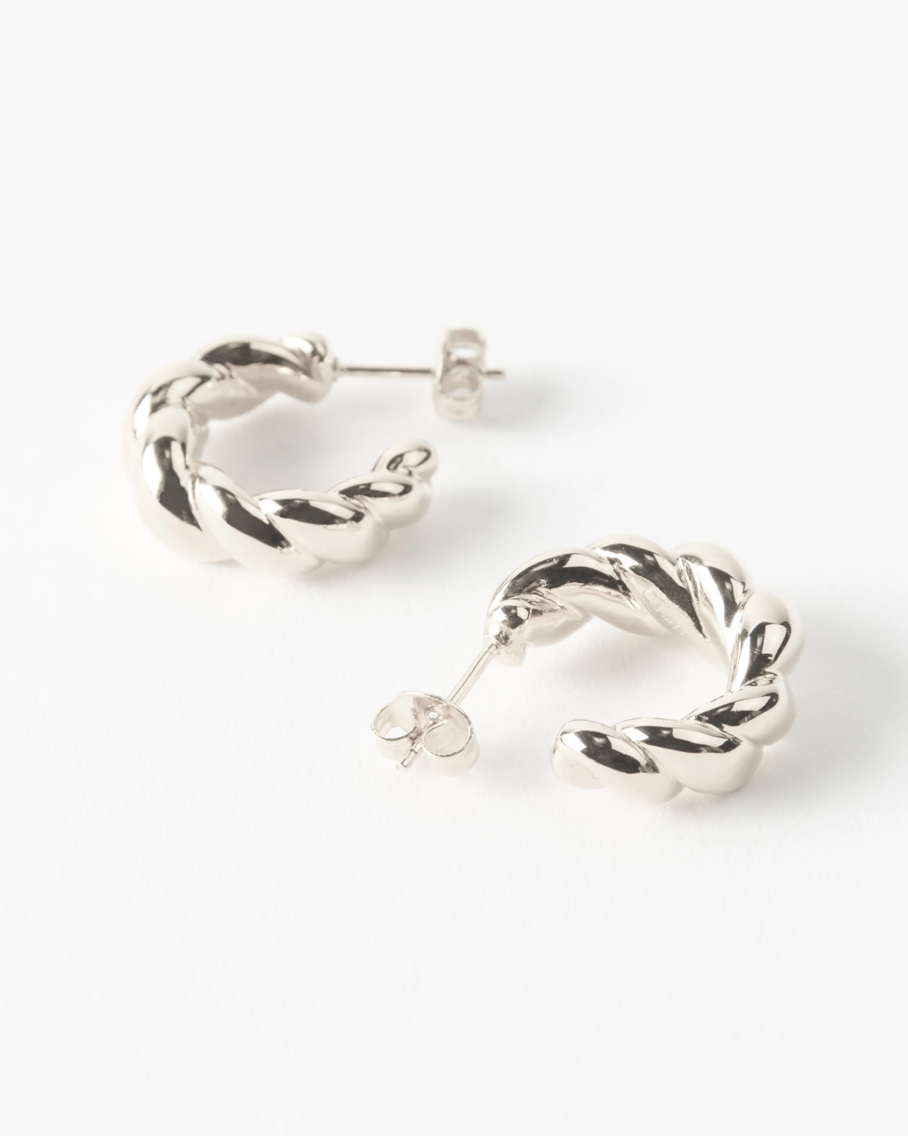 Large Twirl Hoops Silver Plated - Image 2