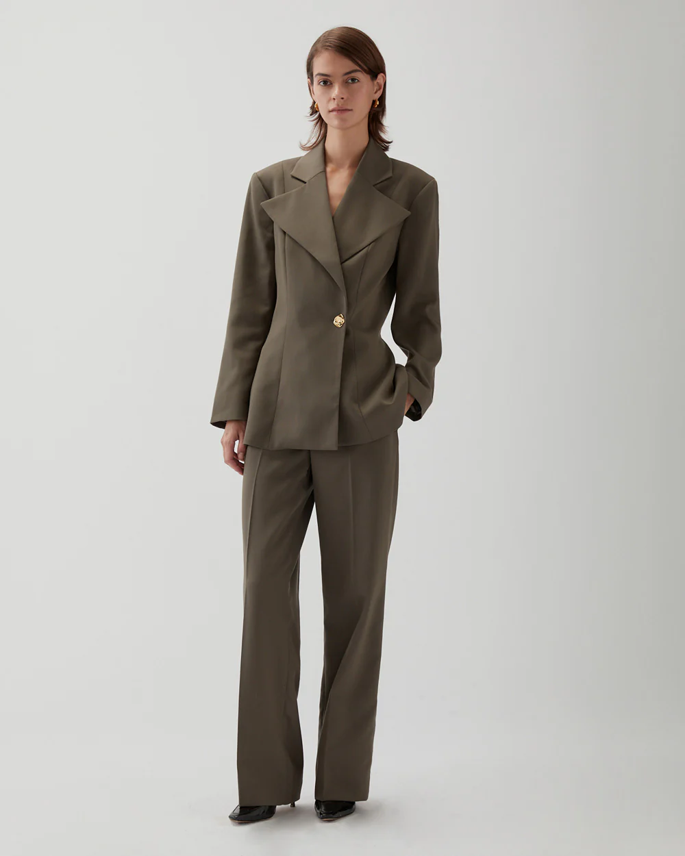 Leila Blazer Tencel Blend Grey - Image 2