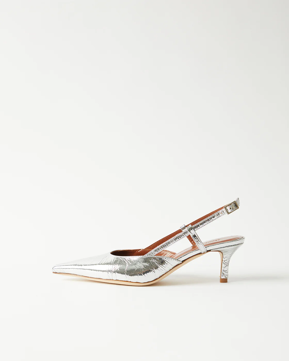 Lou Kitten Heels Leather Silver - Image 4